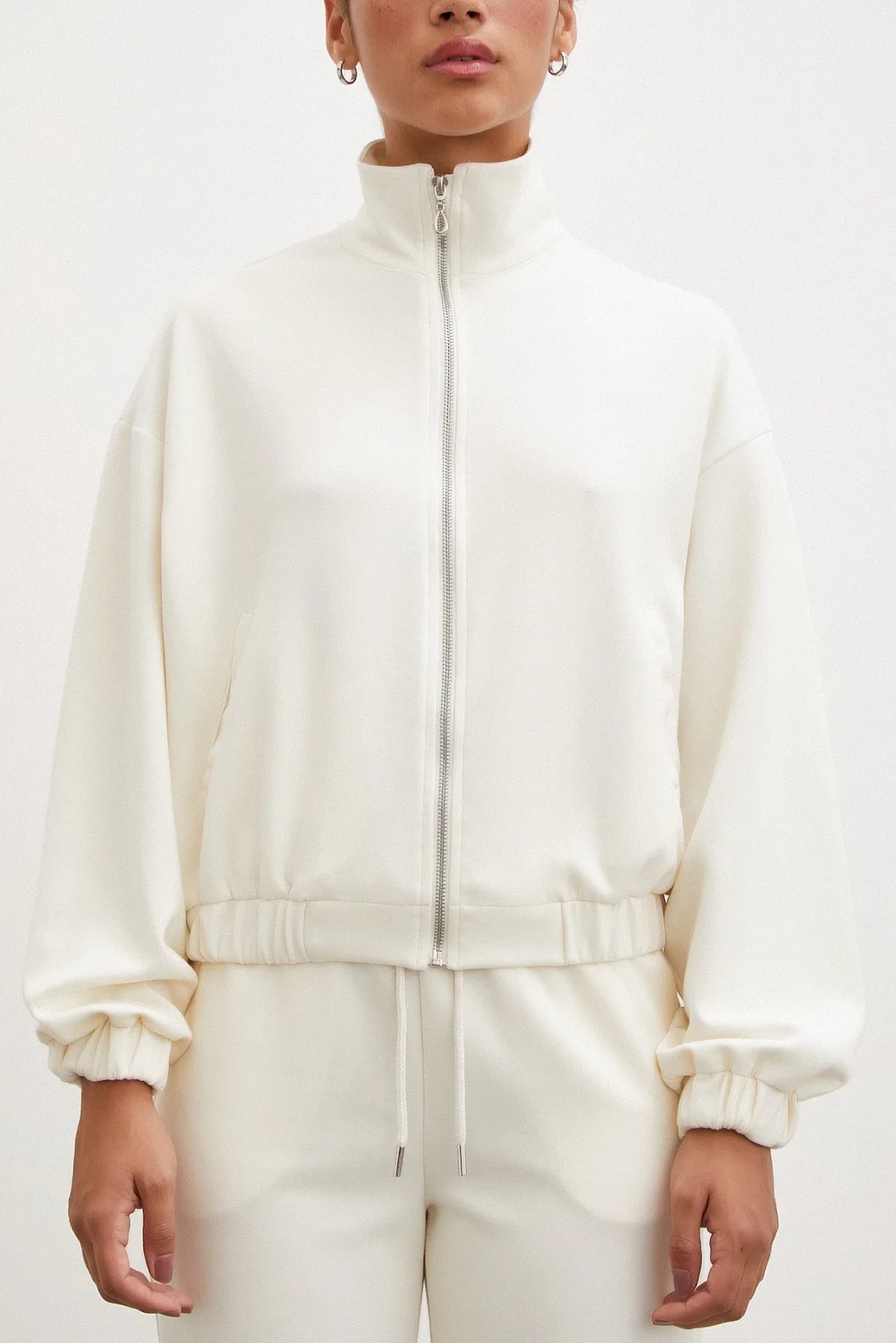 Zipper Sweatshirt Ecru