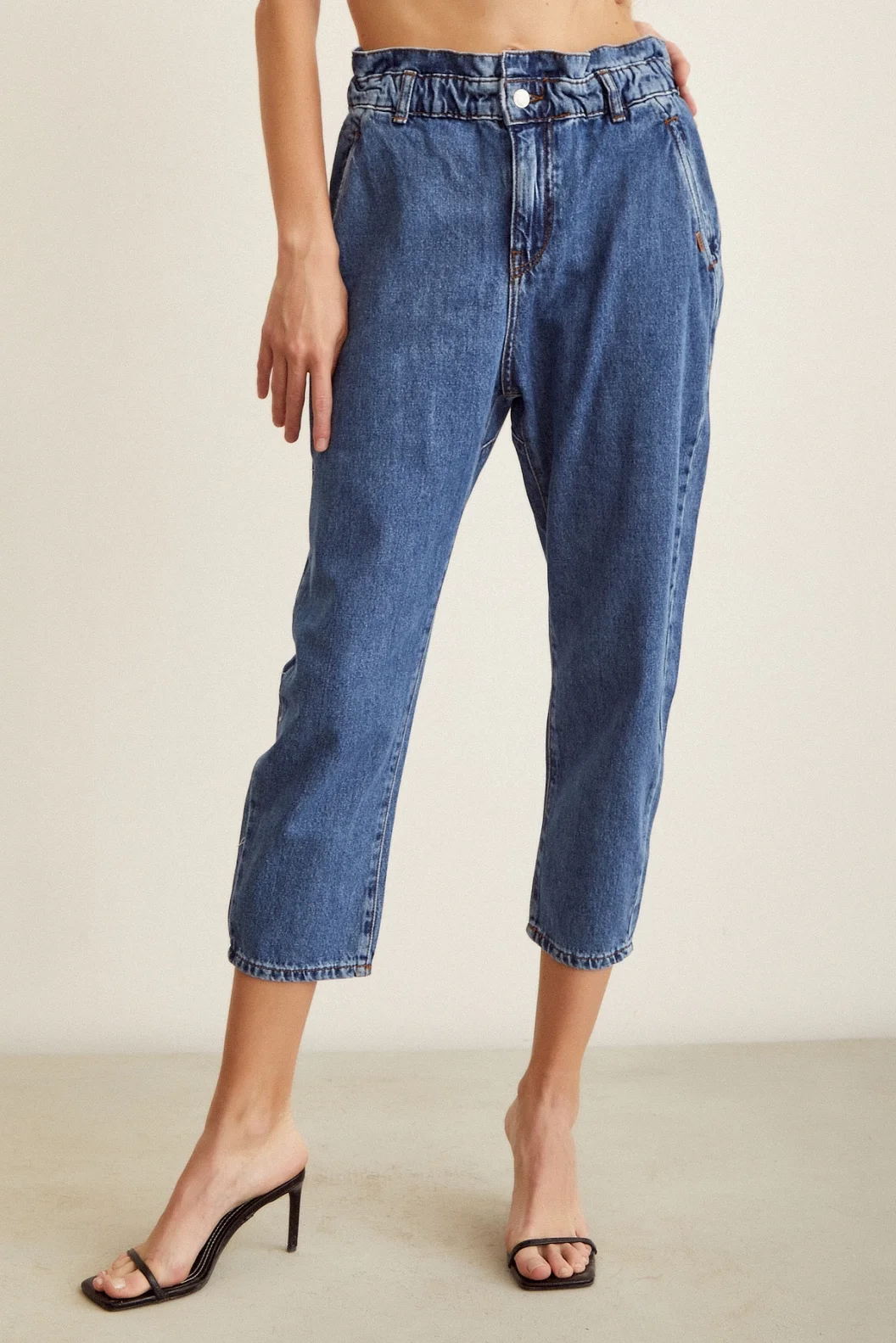 Bel Elastiki Jean Pantolon Mavi