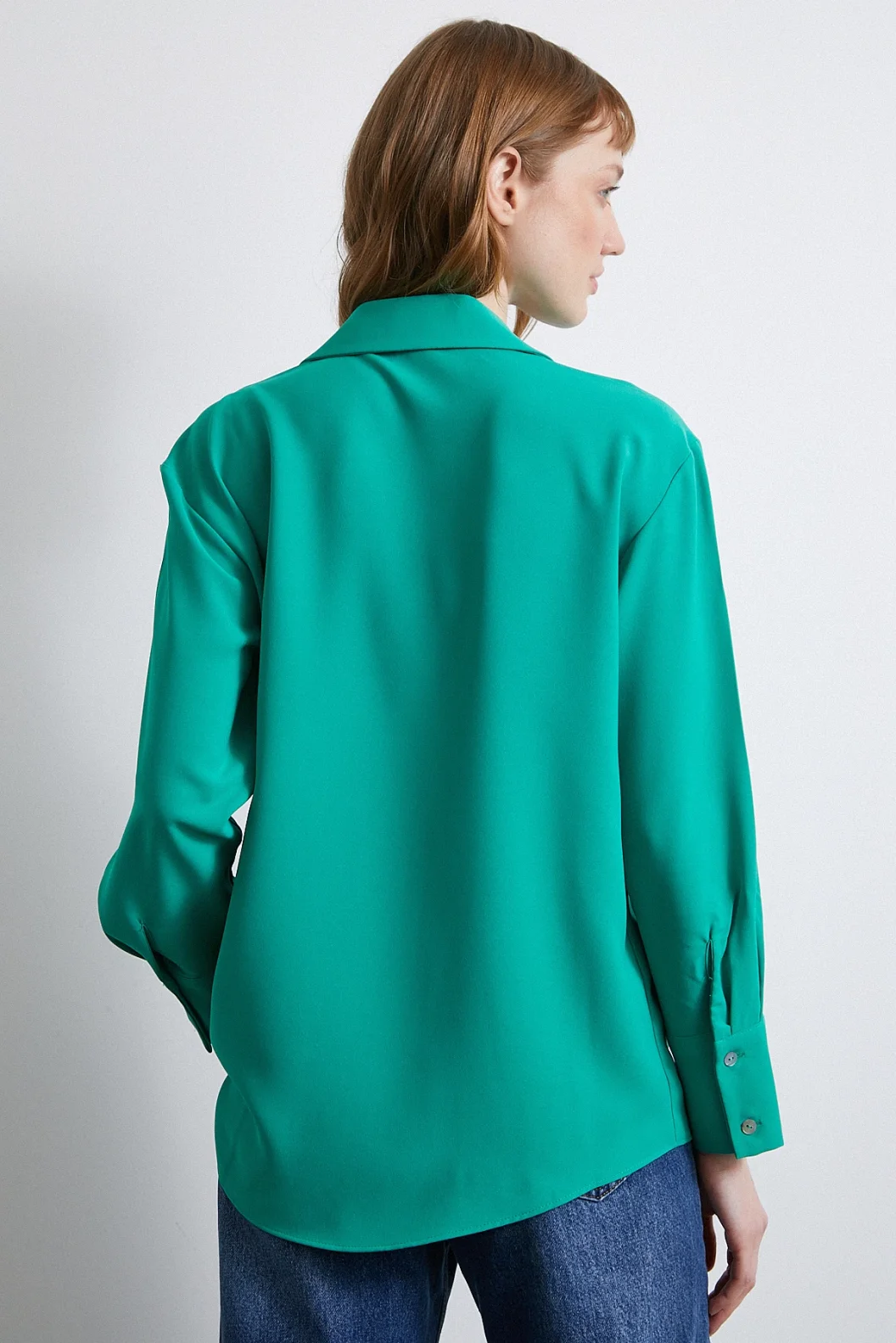 Classic Satin Shirt Green
