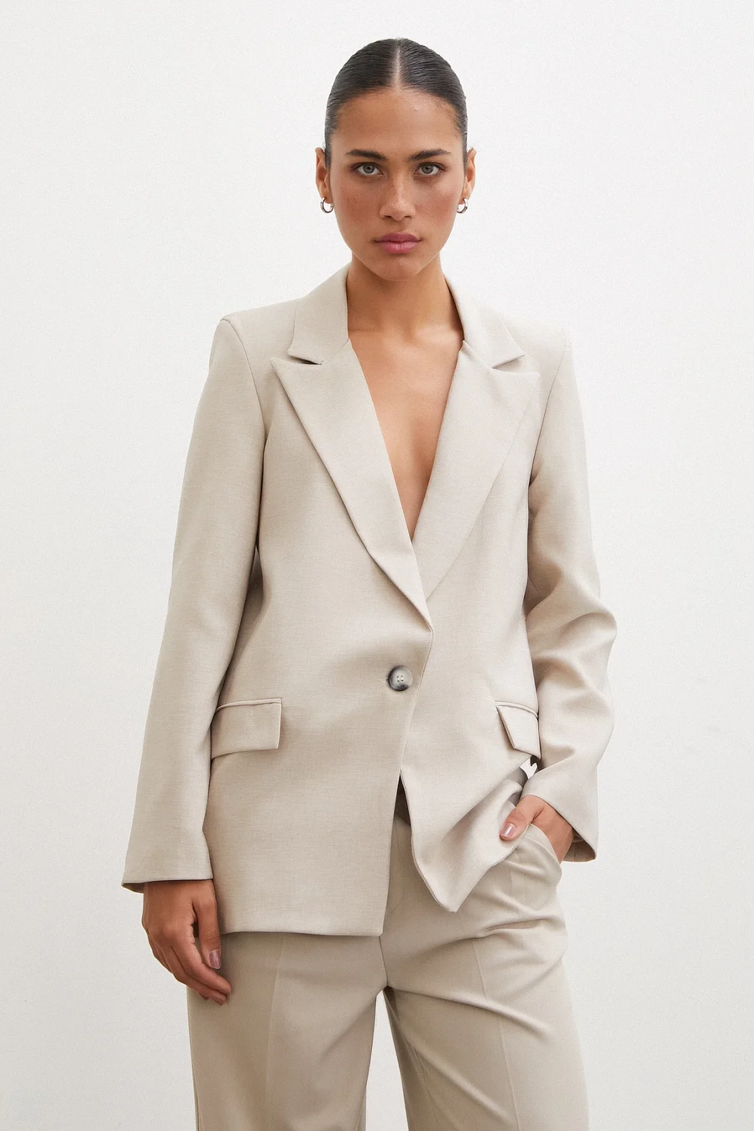 معطف بليزر أحادي الزر بيج