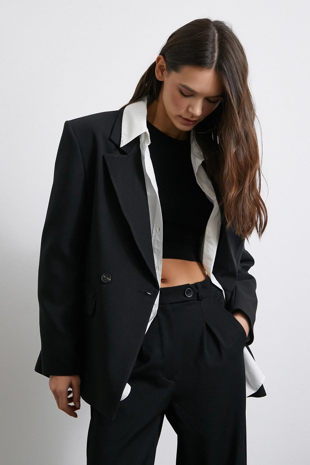 Classic Polyviscose Jacket Black