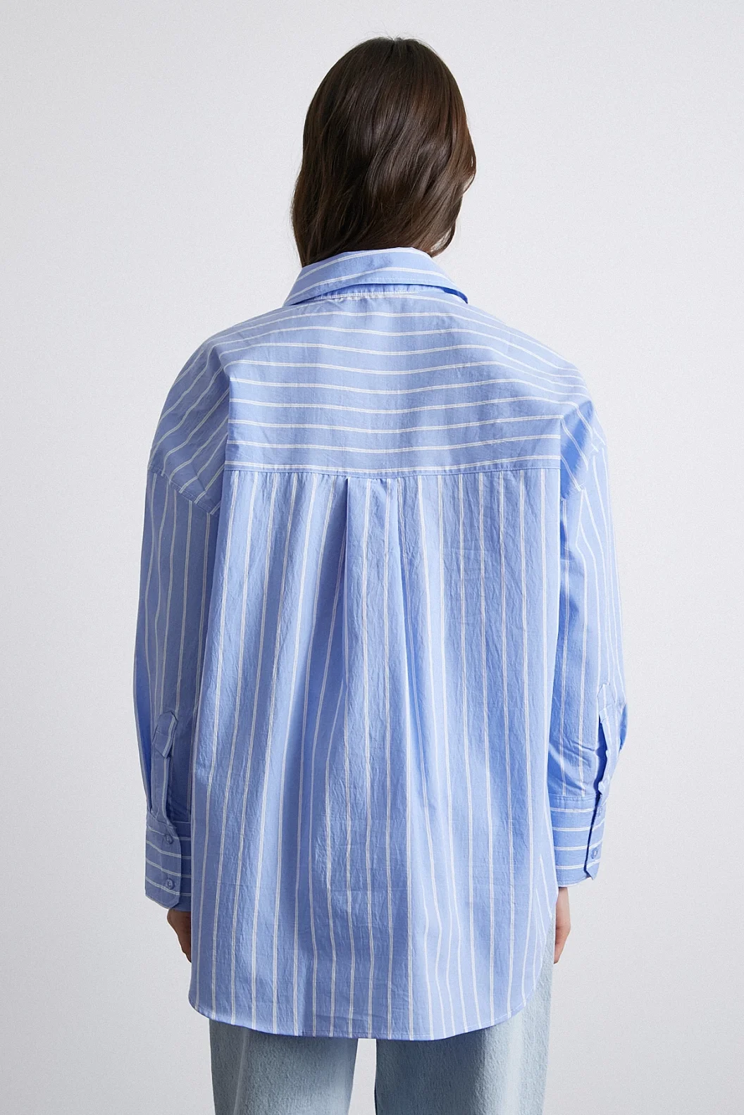 Basic Organic Cotton Striped Shirt Blue