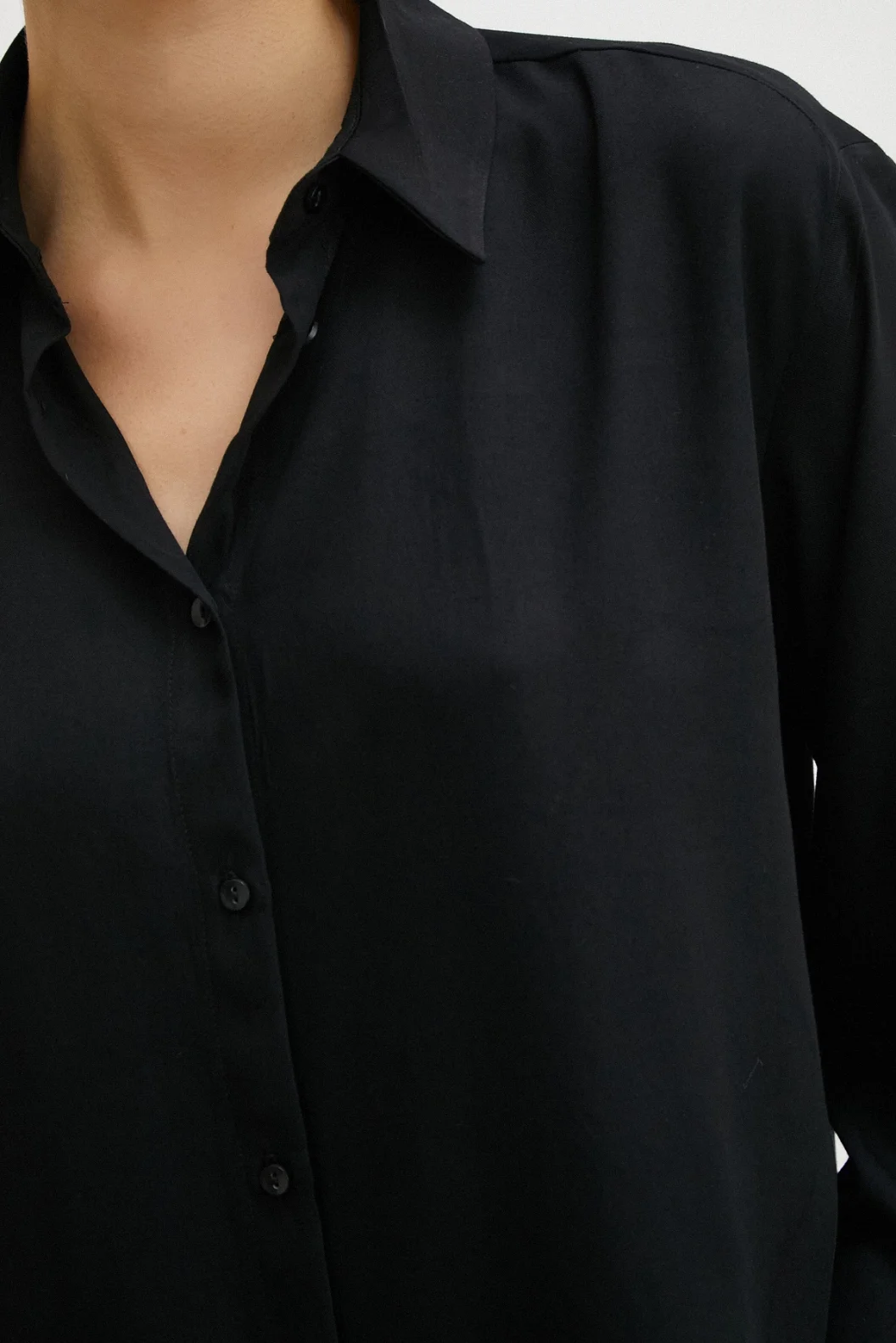 Viscose Satin Shirt Black