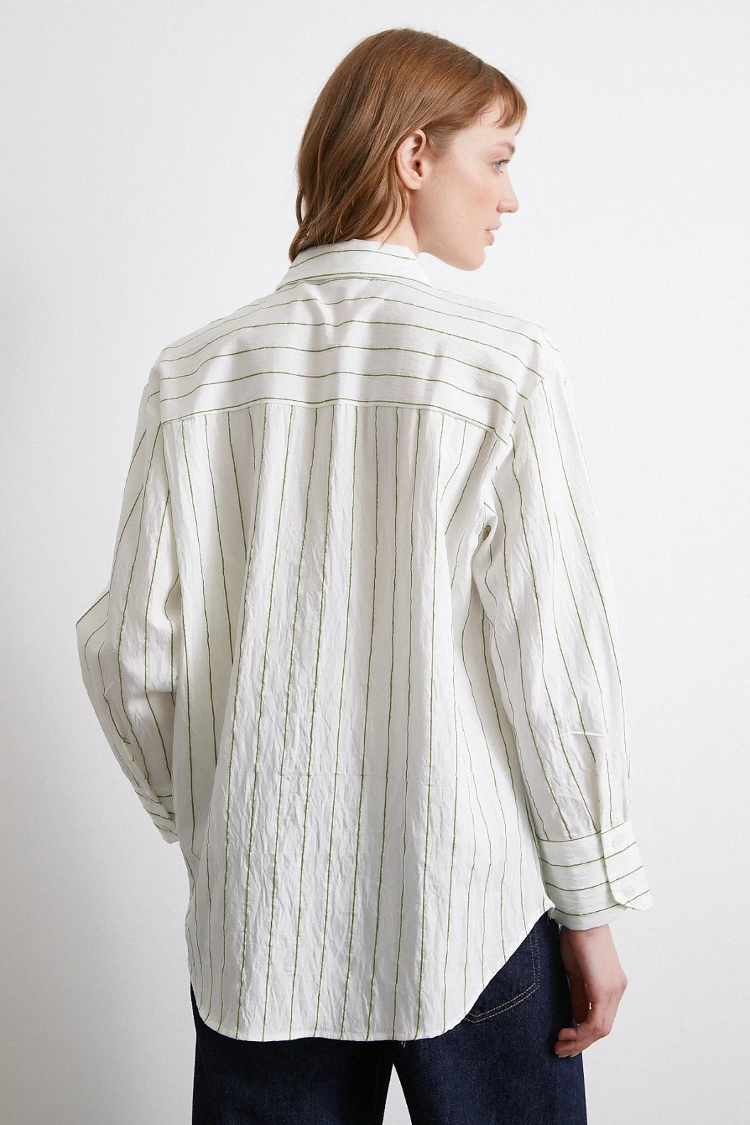 Gestreiftes Hemd in Khaki