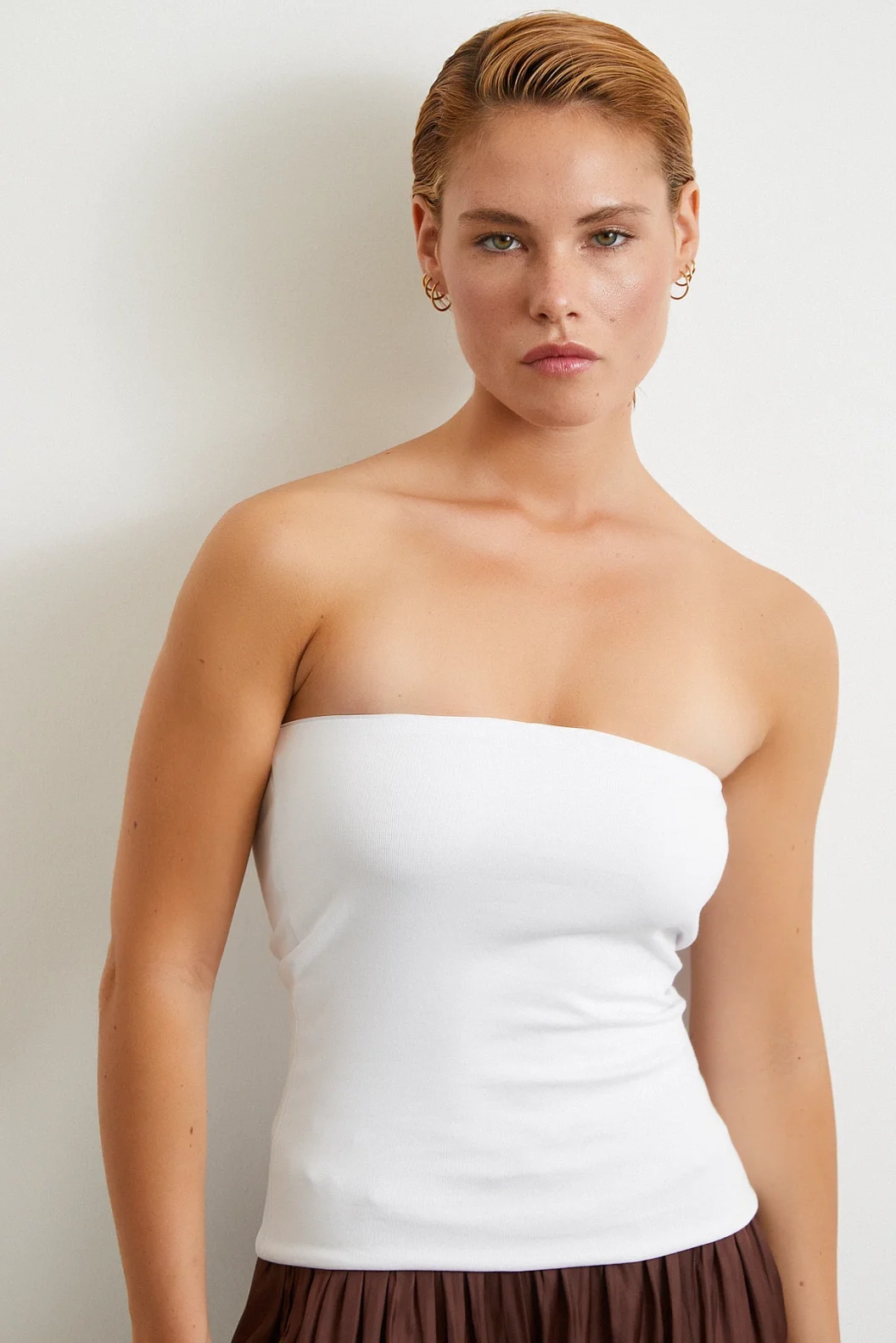Trägerloses Top Weiß