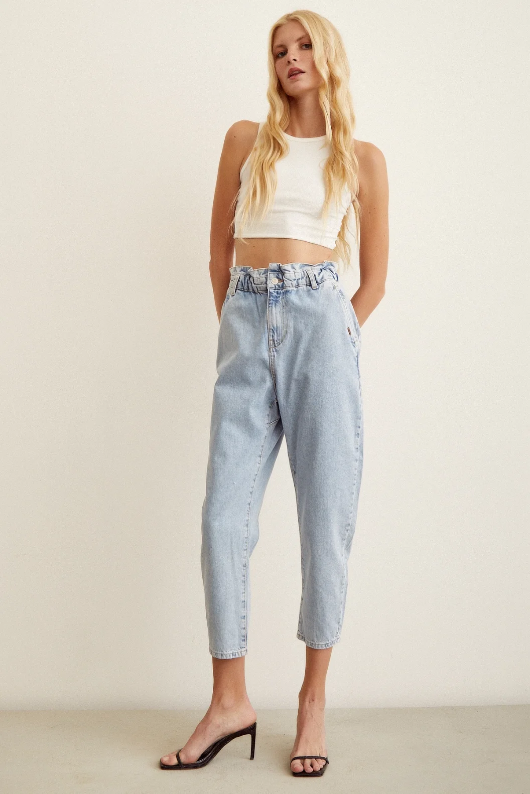 حزام الجينز الأم شيات الأزرق الجليدي