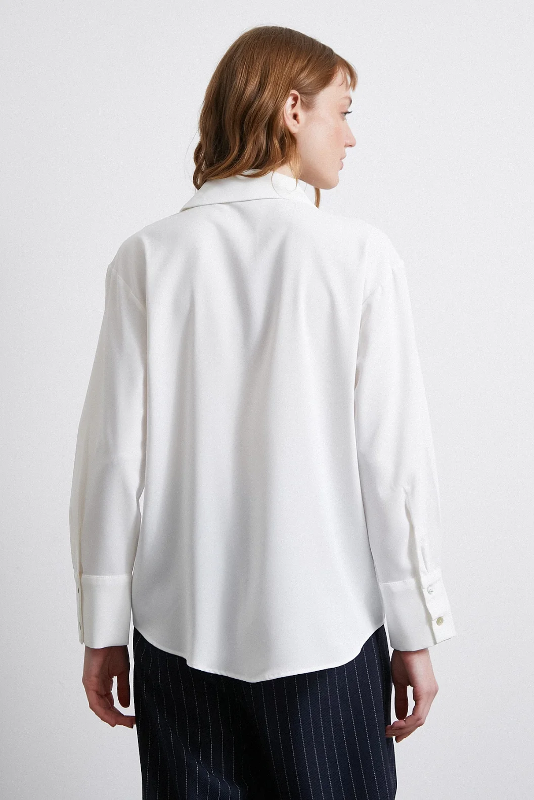 Klassische Satinbluse Ecru