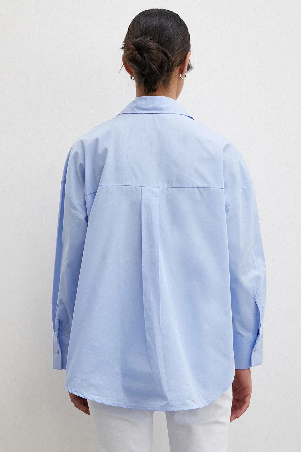 Single Pocket Oversized Shirt Blue
