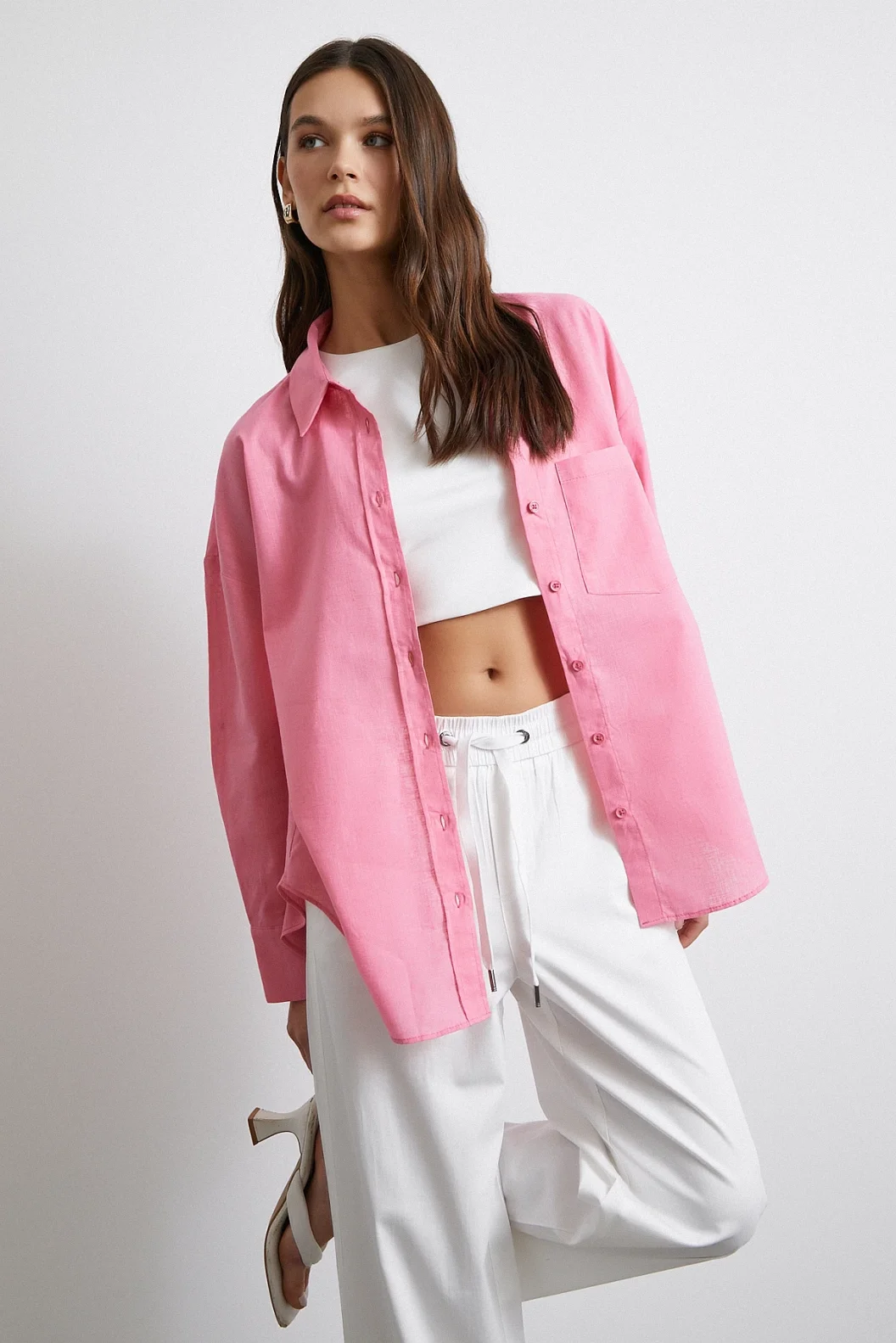 Lendy Leinenhemd Rosa