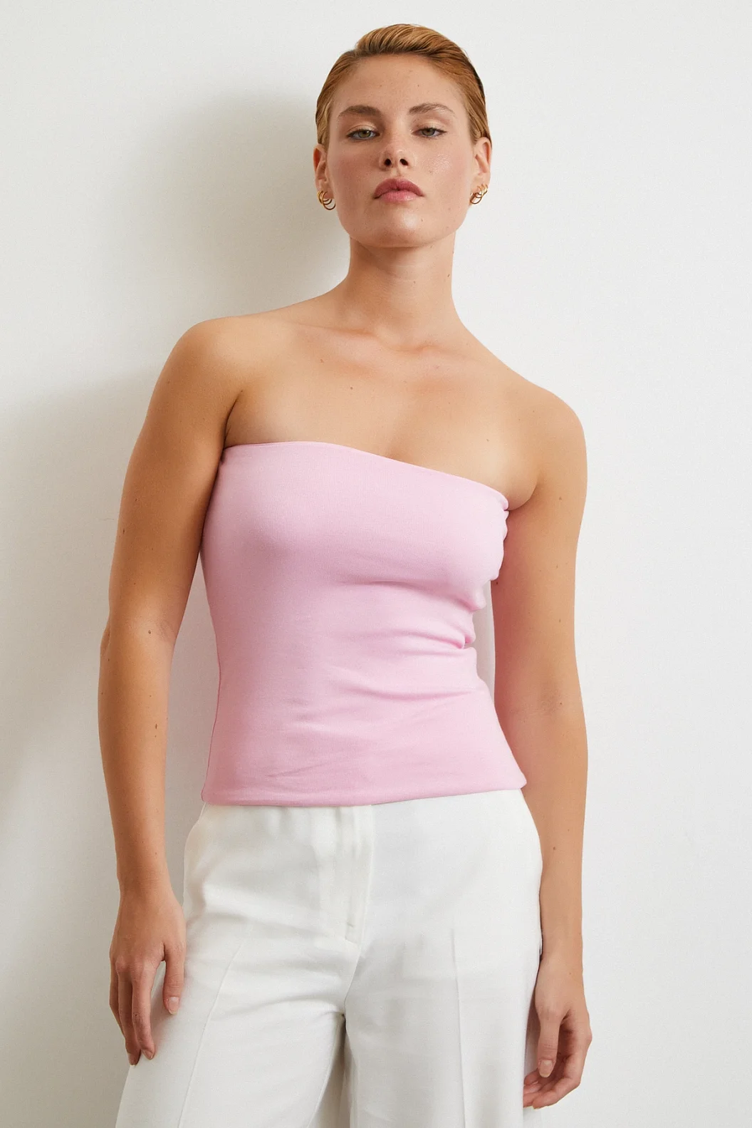 Straplez Top Pembe