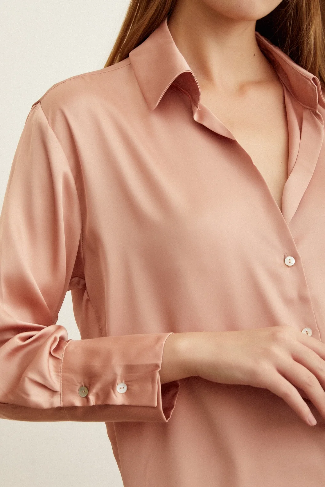 Basic Saten قميص بودرة