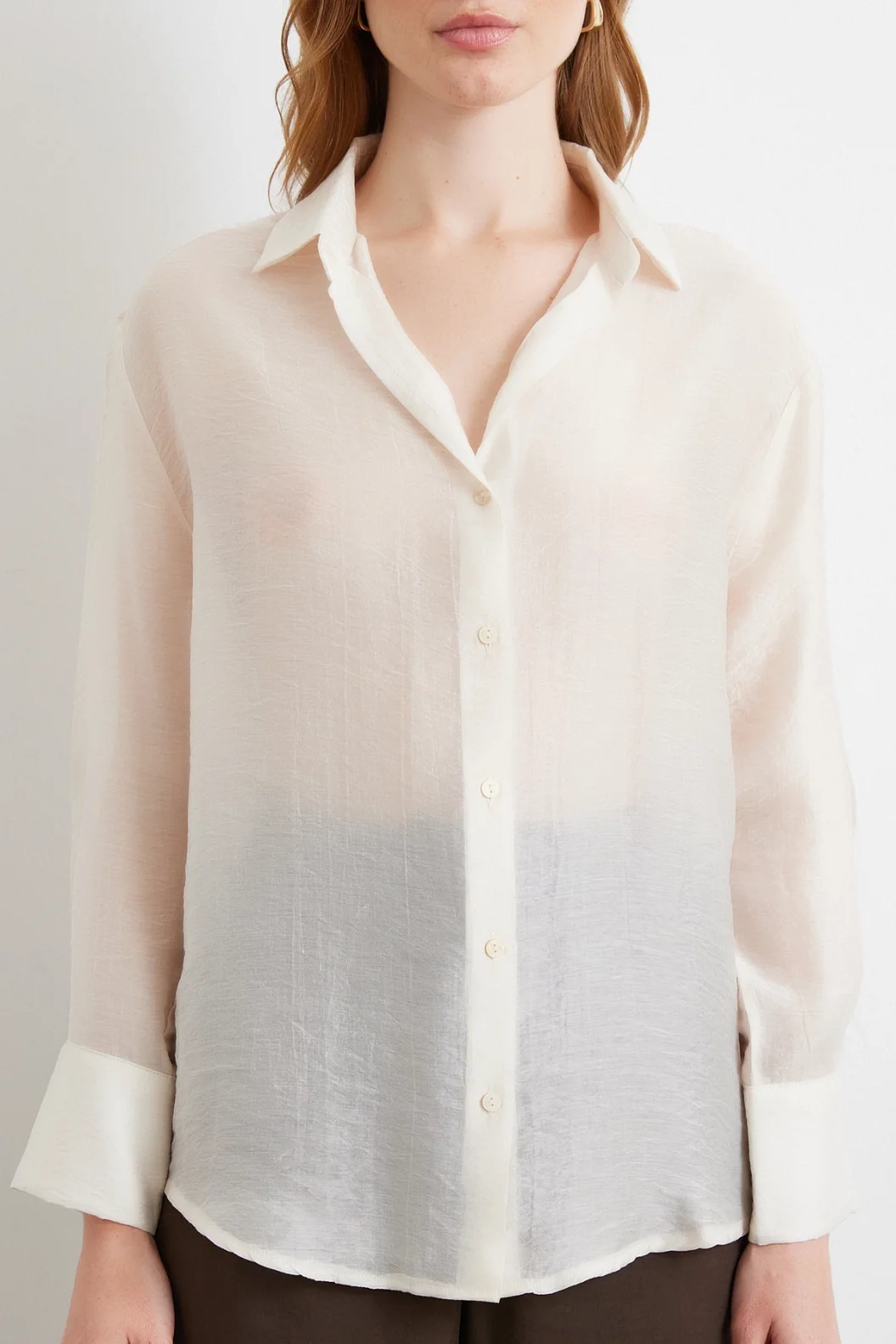 Feine Modalbluse in Ecru