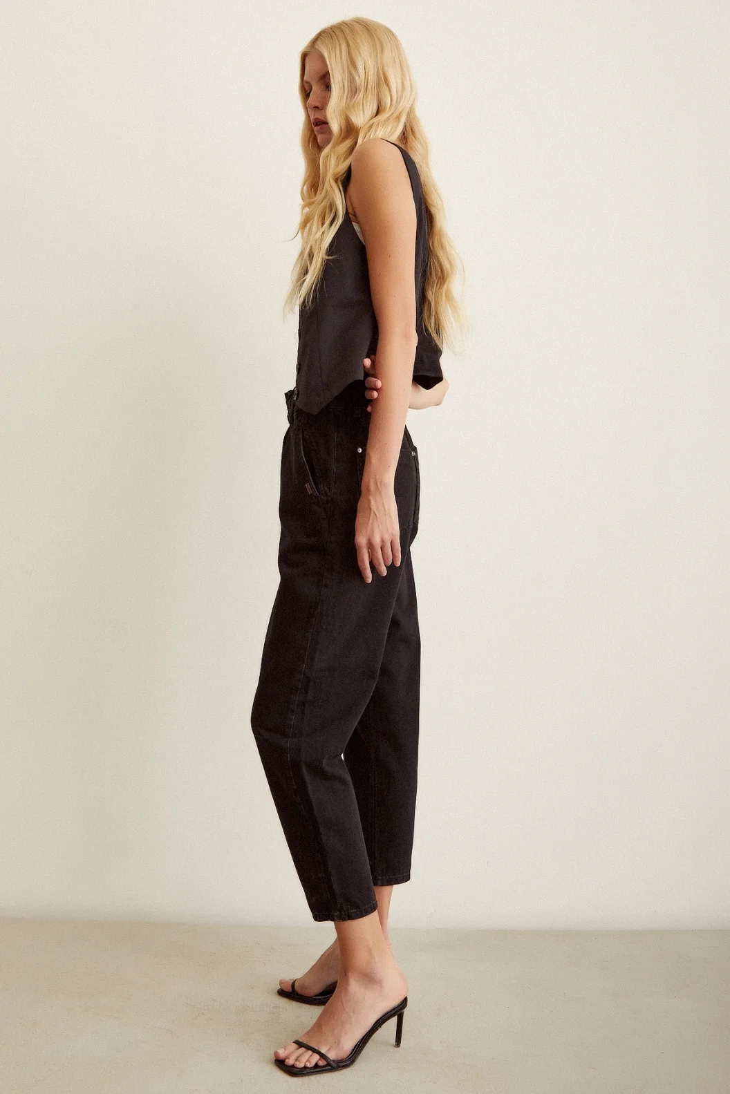 حزام مطاطي مريح جينز أم الطبيعي أسود