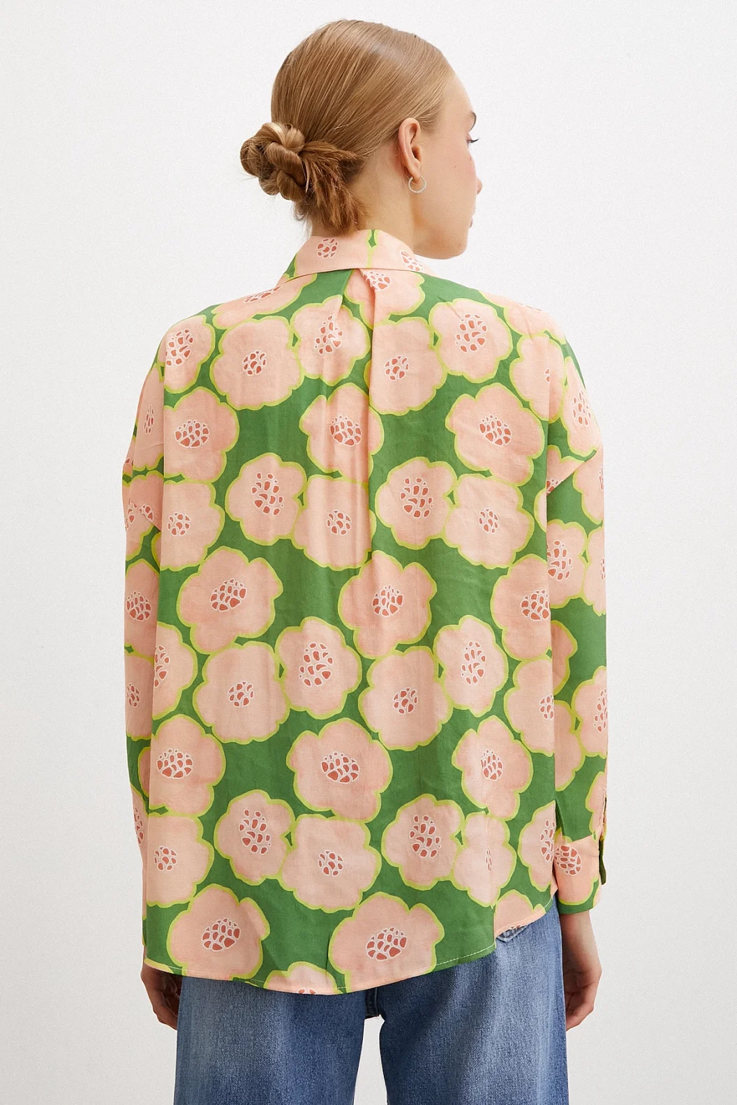 Floral Patterned Shirt in Khaki