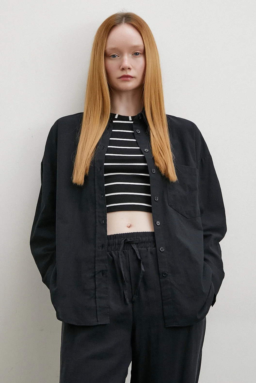 Cotton Oversized Shirt Black