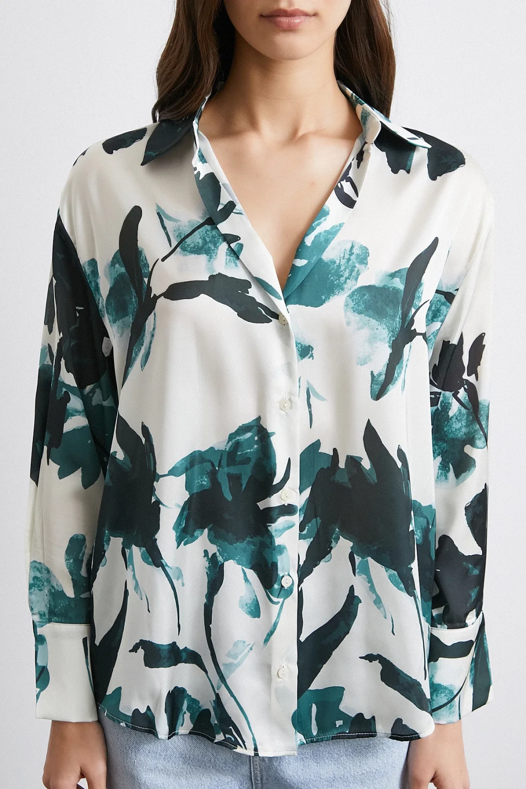 قميص بتصميم زهري بساتان