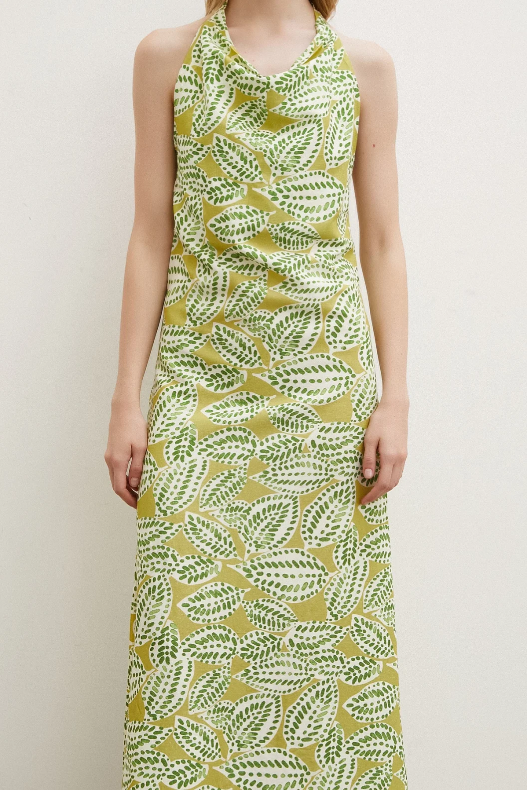 Degaje Ausschnitt Maxi-Kleid Grün