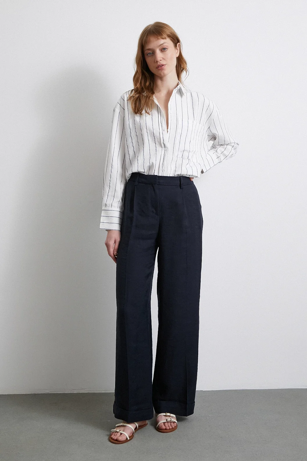 Striped Pocket Shirt Indigo