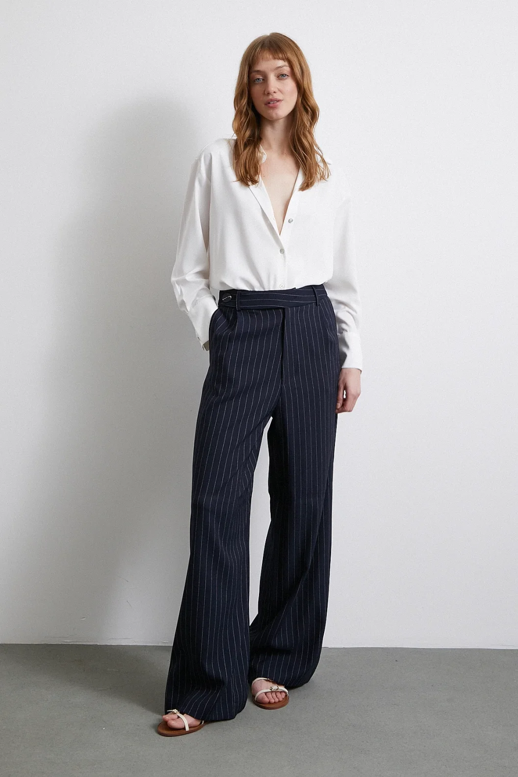 Klassische Satinbluse Ecru