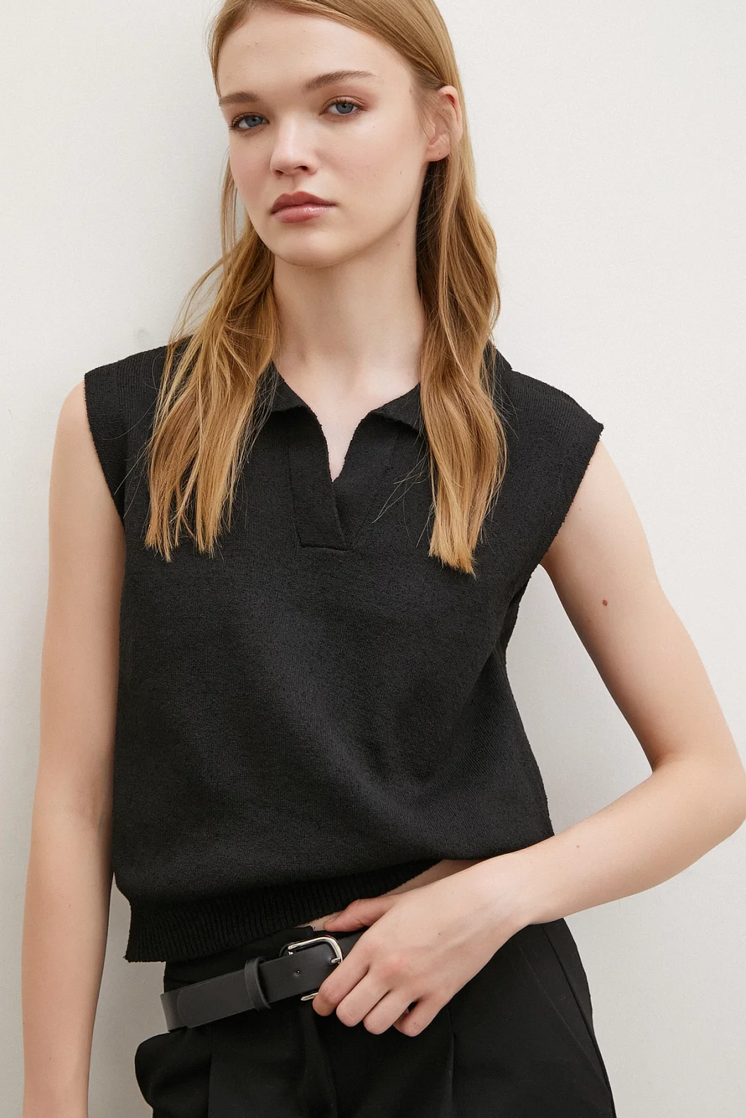 Turquoise Polo Neck Sweater Black