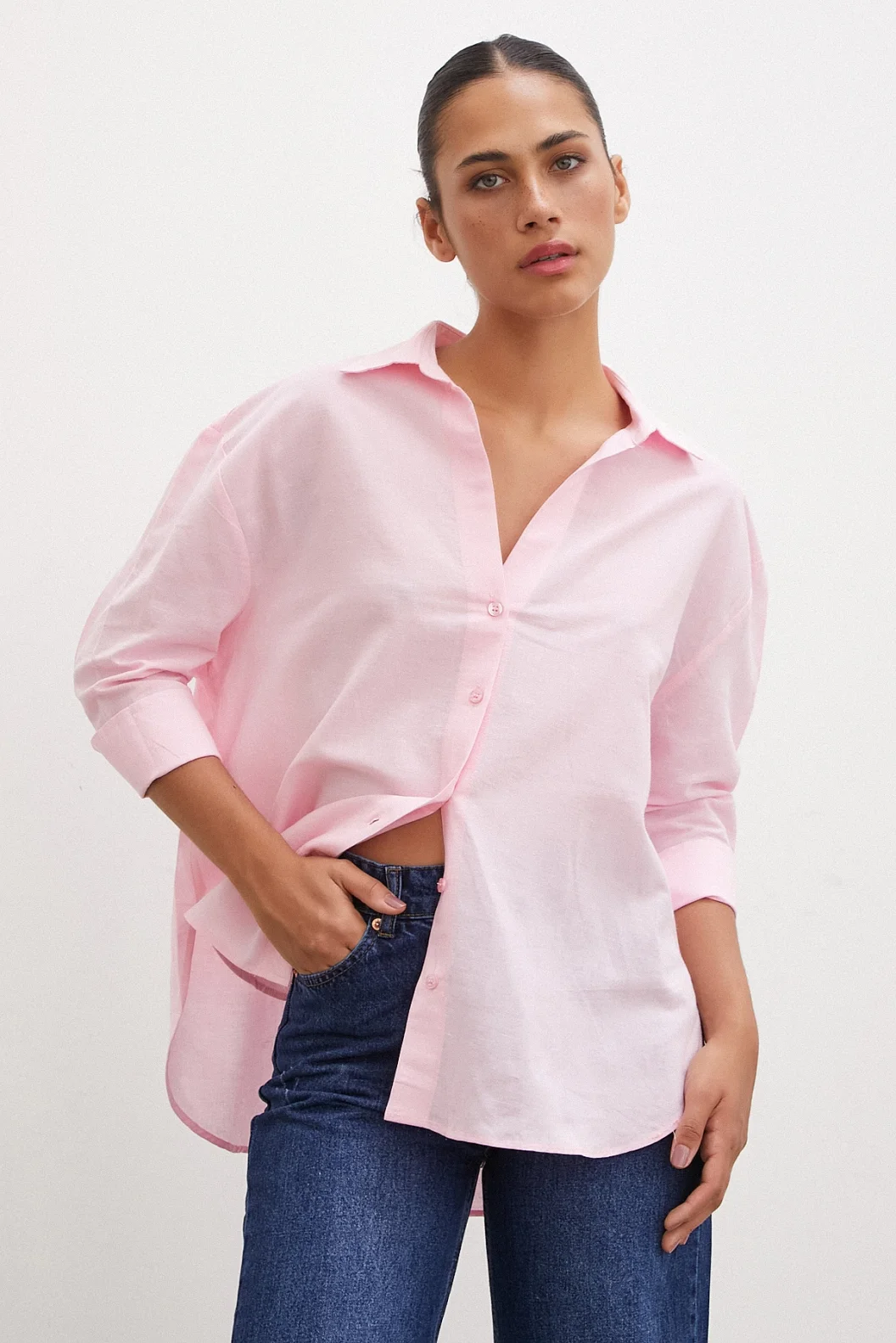 Pink Poor Arm Shirt with Slit