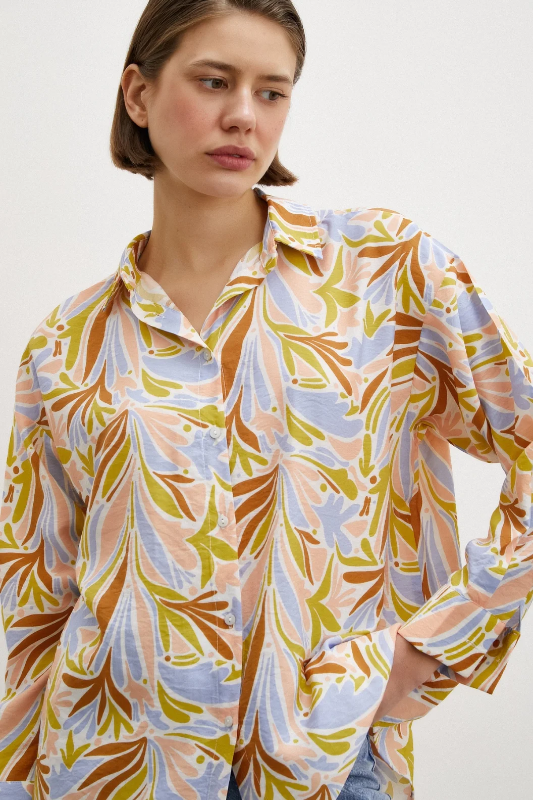 Printed Modal Shirt Powder
