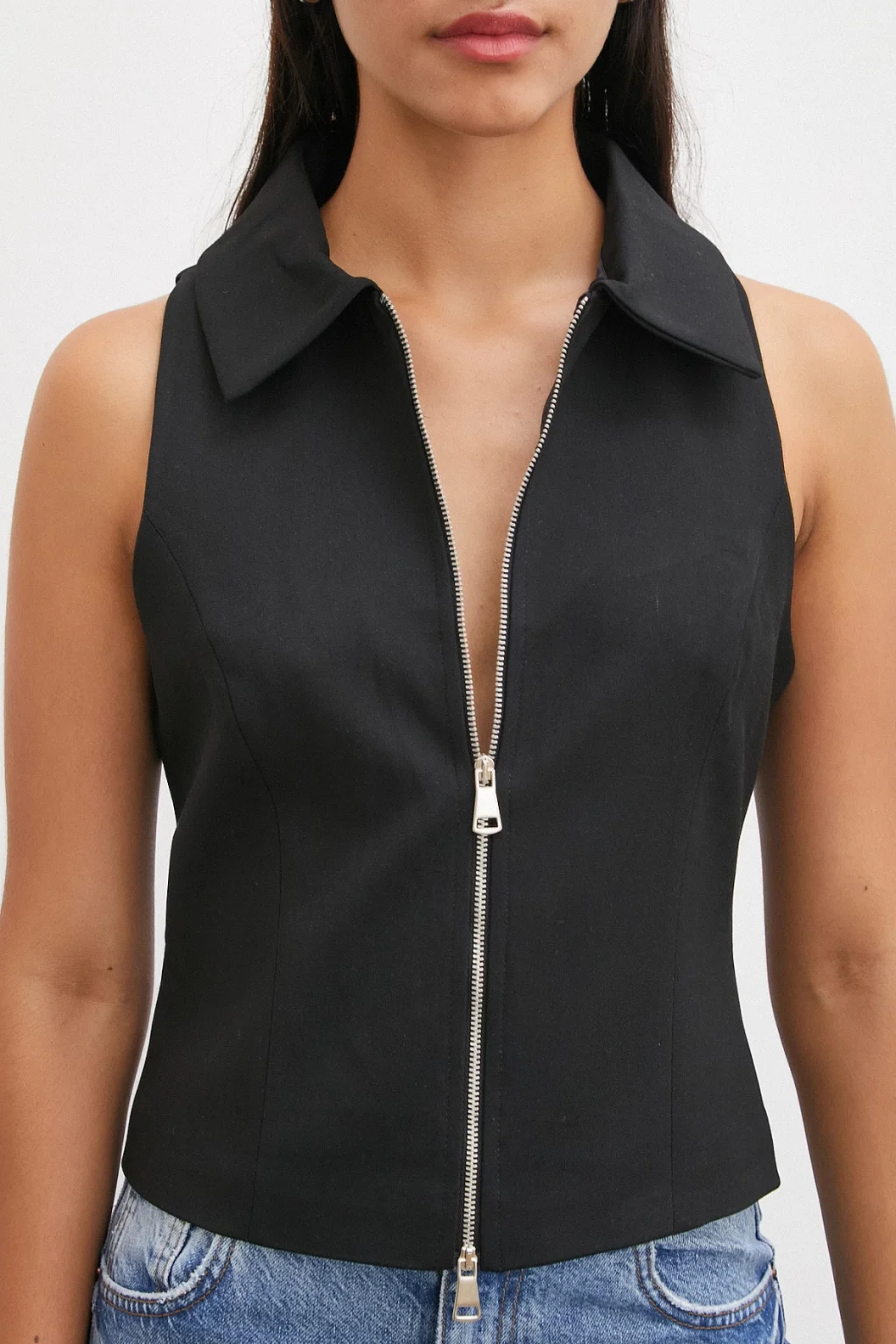 Zippered Vest Black