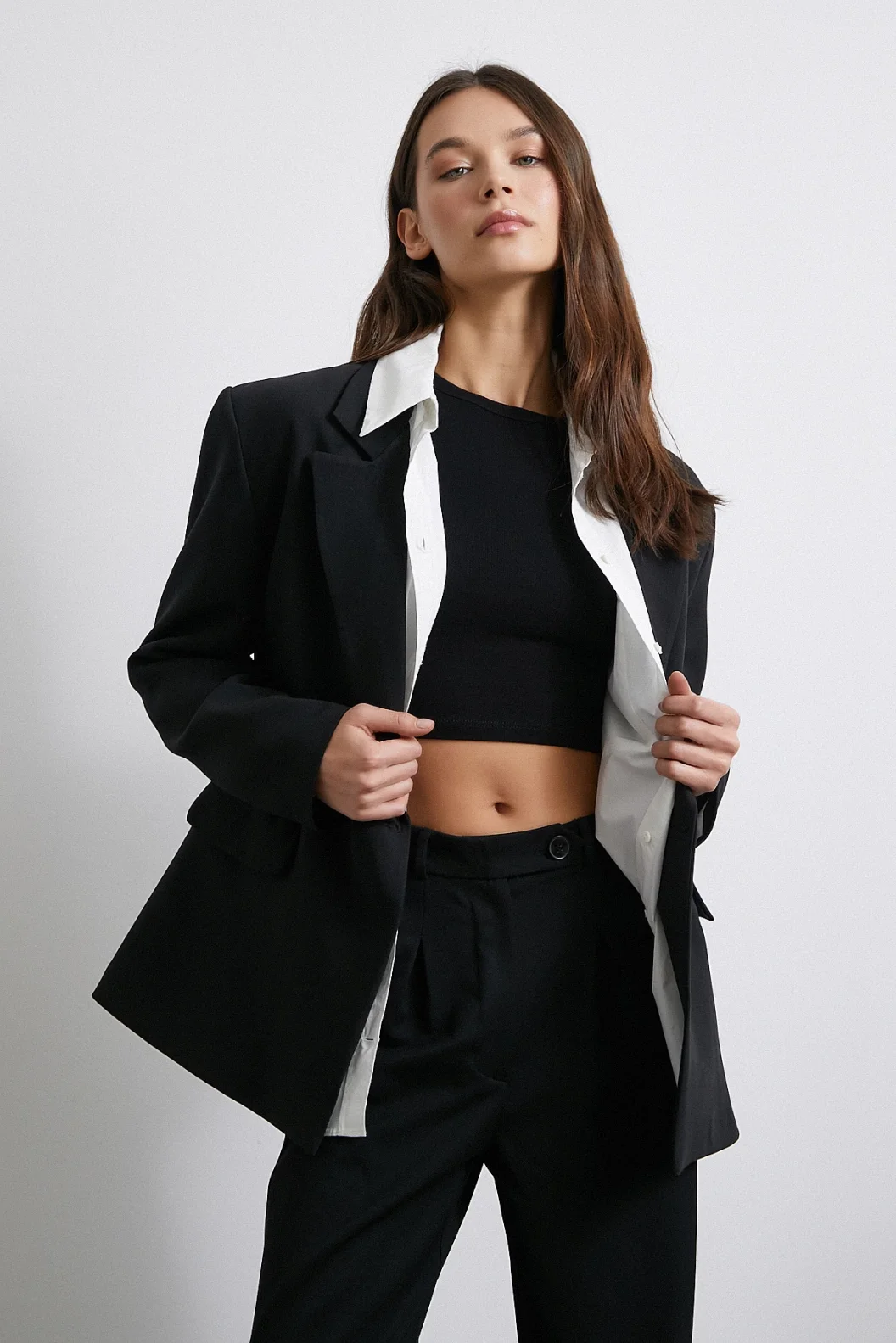 Classic Polyviscose Jacket Black