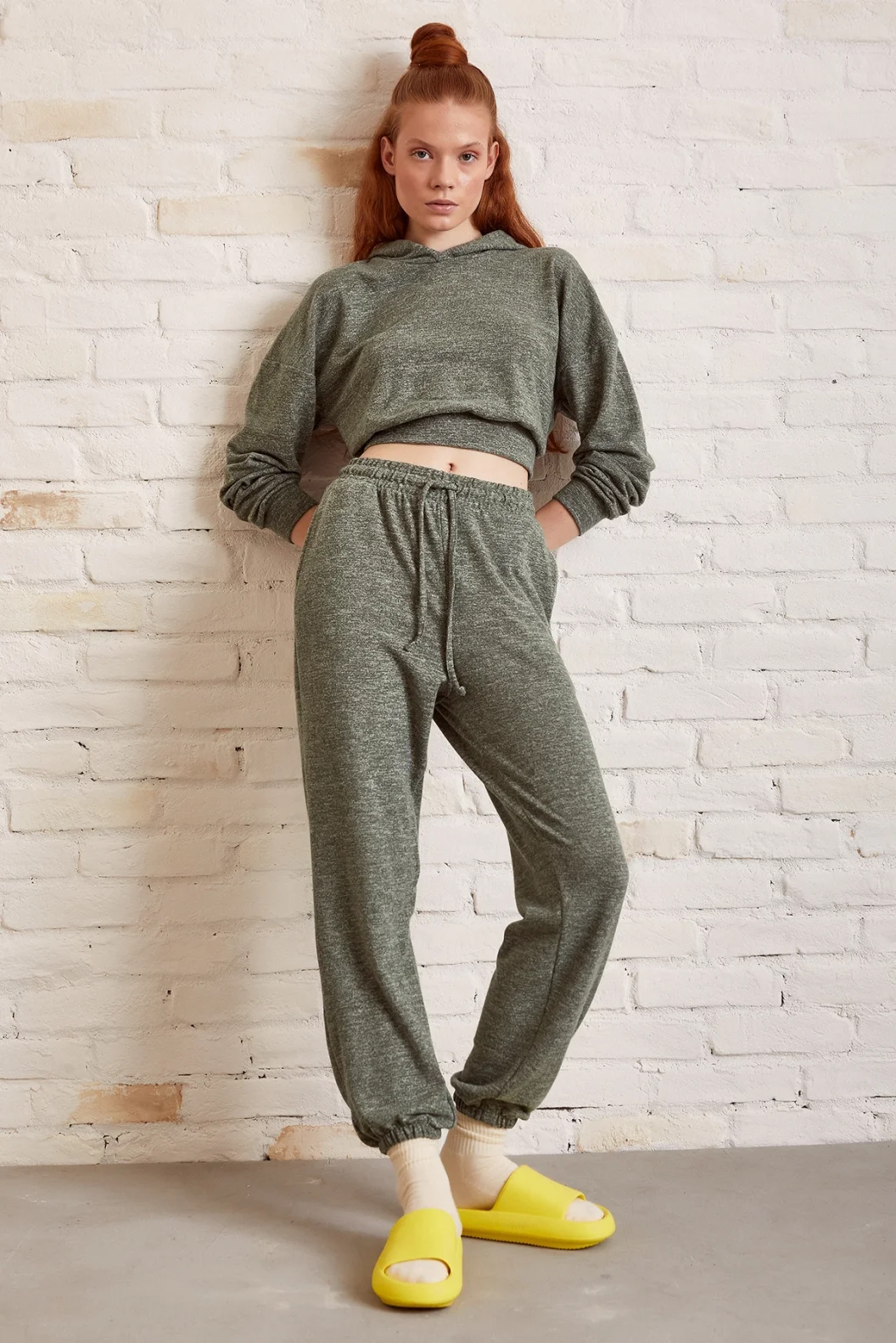 Bol Kesim Eşofman Takım Haki