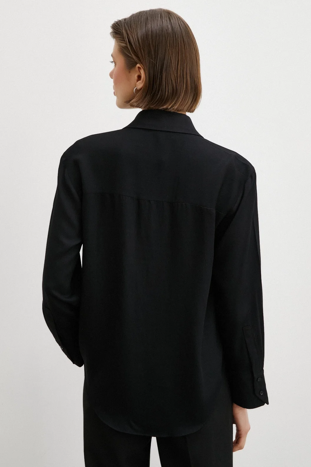 Viscose Satin Shirt Black