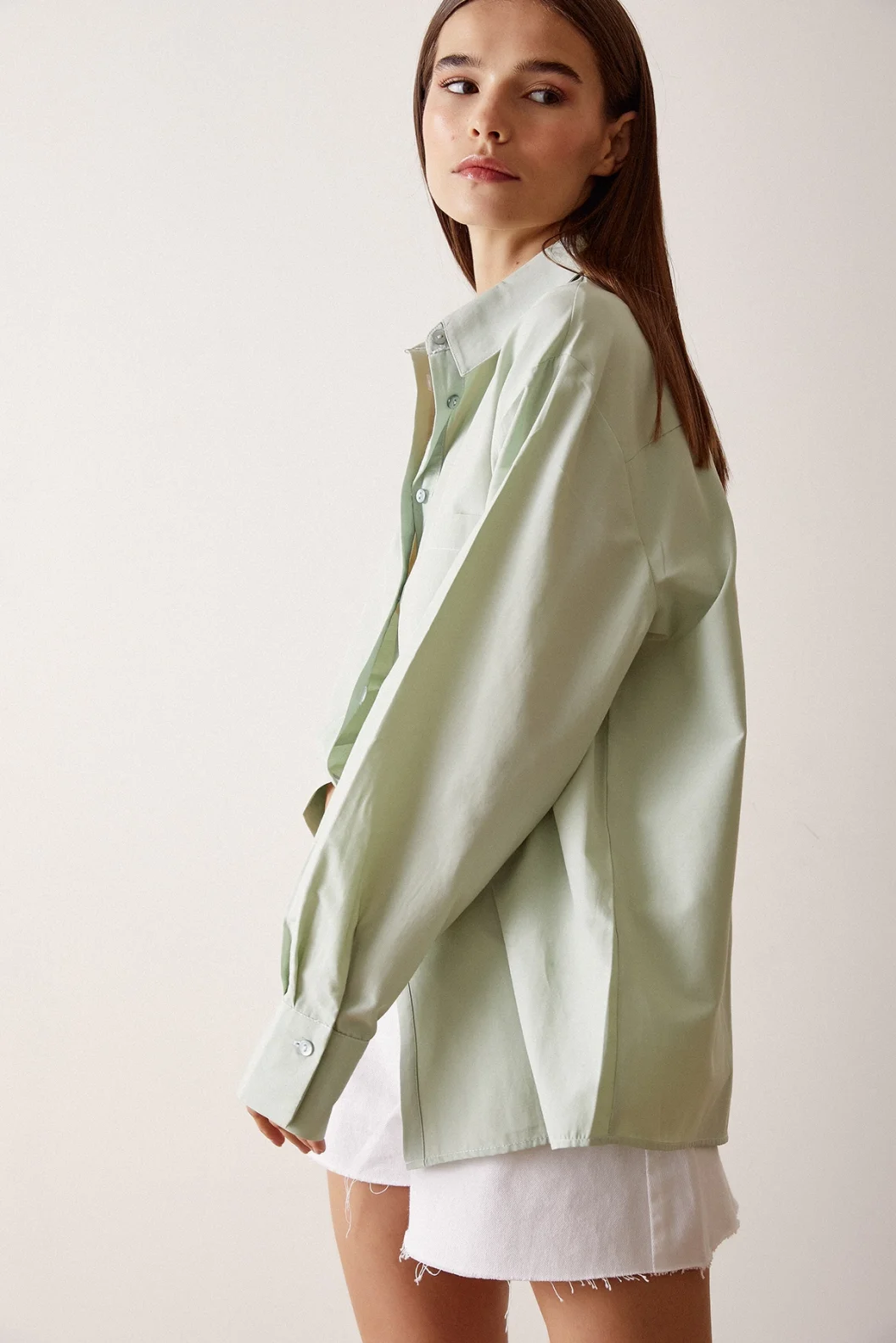 Pamuk Klasik Gömlek Mint