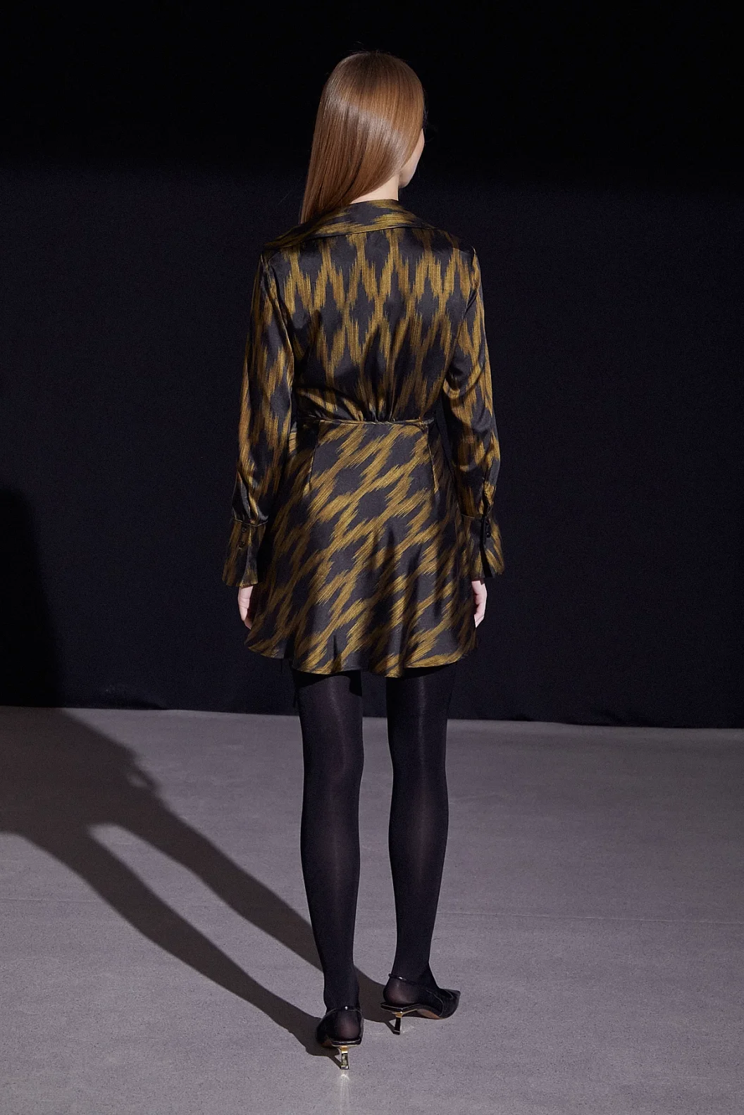 Wickelkleid mit Rambanbindung Schwarz