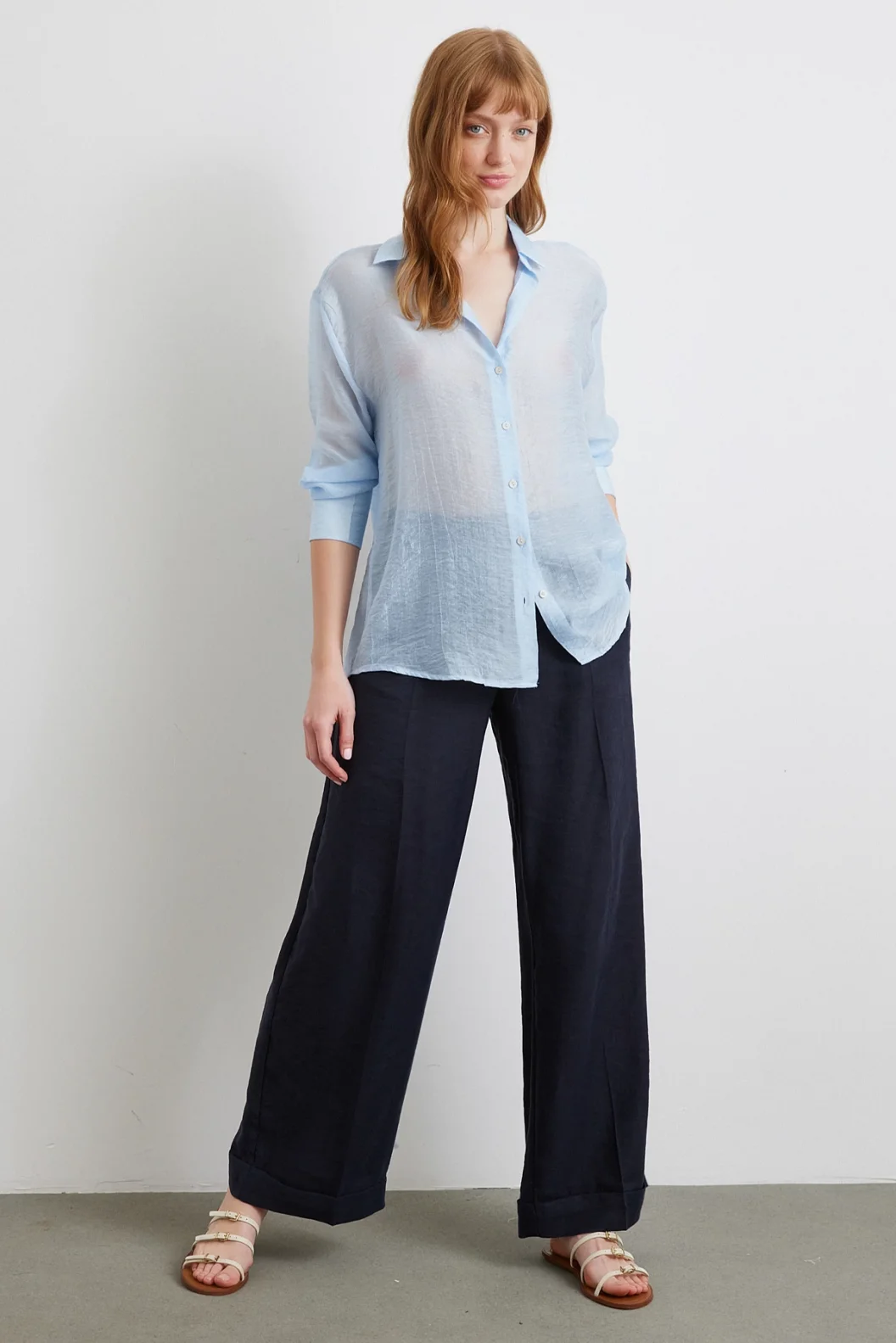 İnce Modal Gömlek Mavi