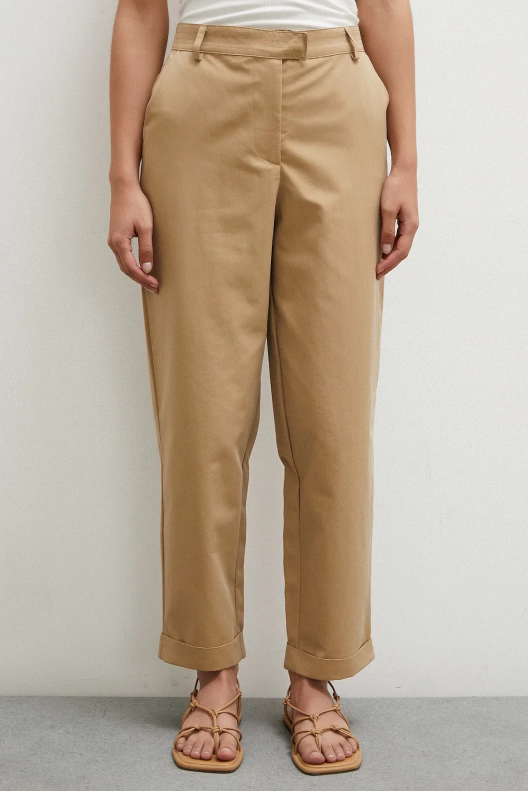 Double-Cuffed Pants Beige