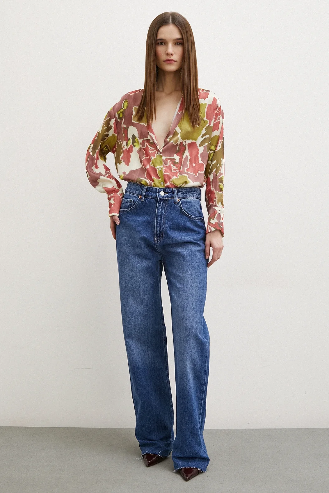 Patterned Waffle Shirt Khaki