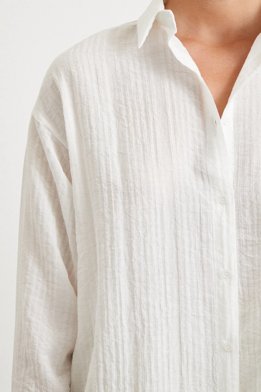 Dokulu Gömlek Beyaz