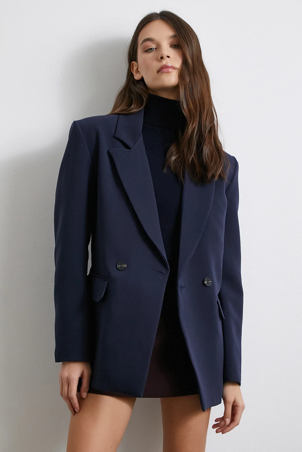 سترة بولي فيسك كلاسيكية لون أزرق داكن