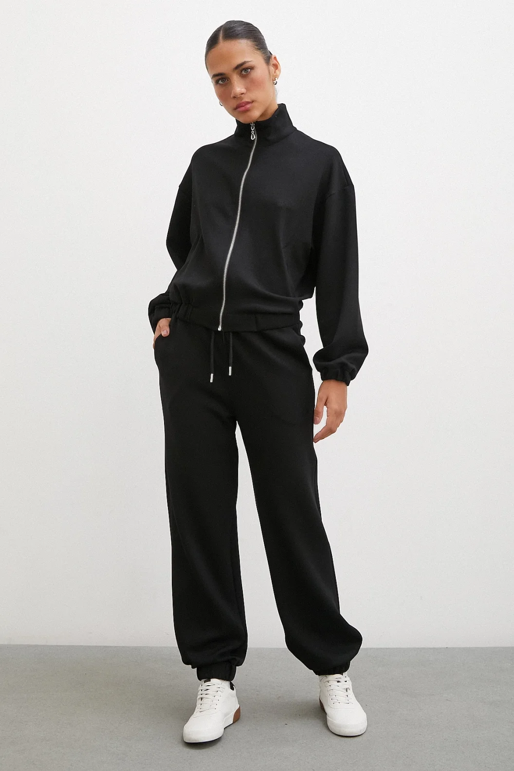 Elastische Taschen-Sporthose Schwarz