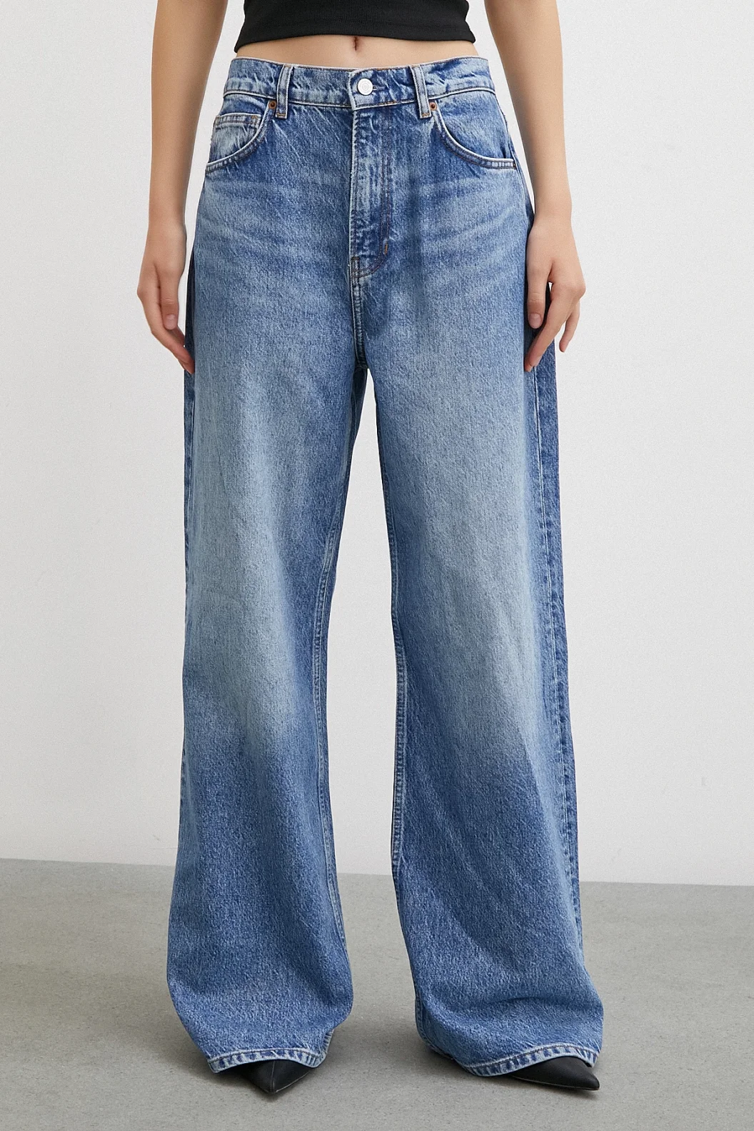 Yüksel Bel Bol Paça Jean Blau