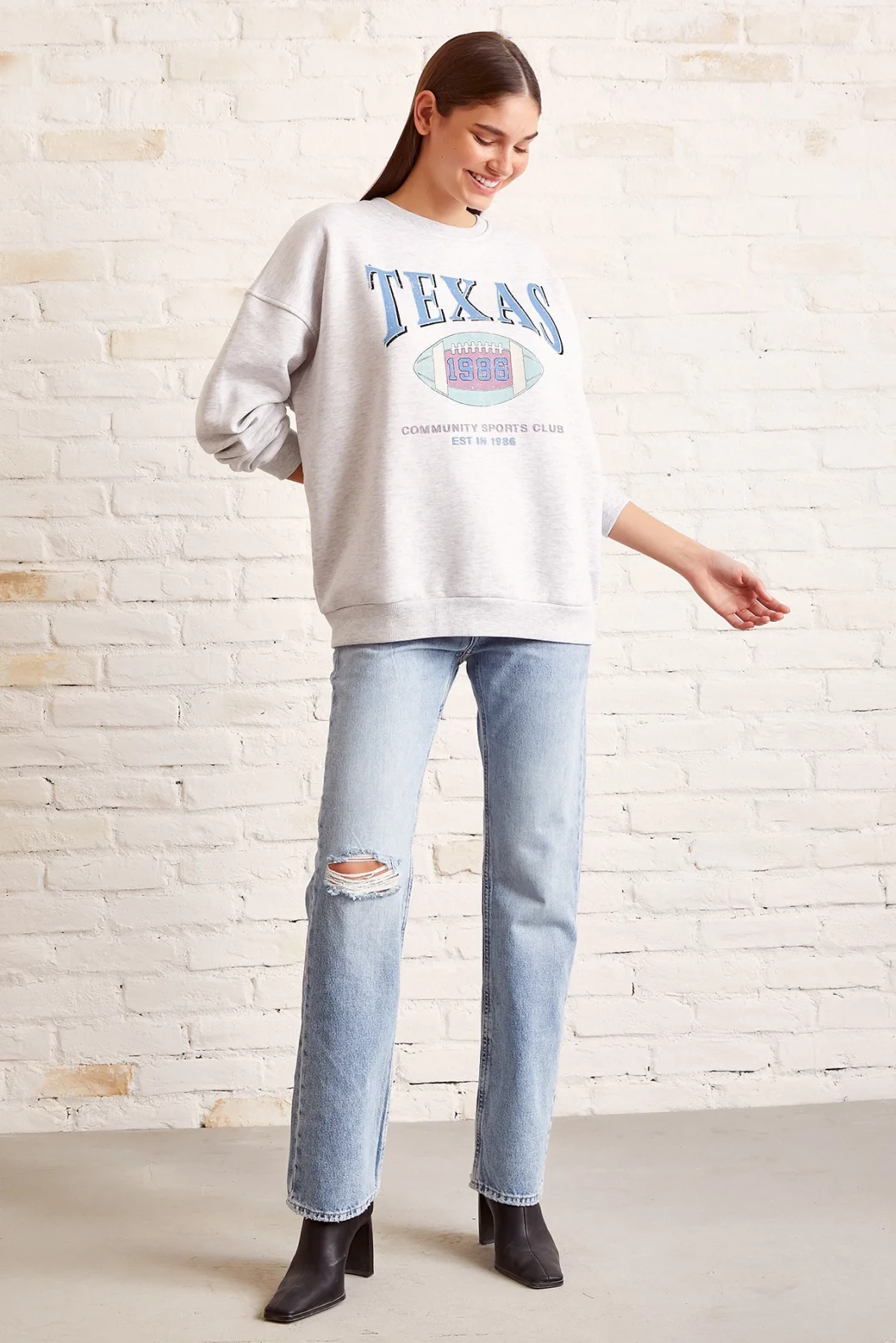 Shawl Texas Sweatshirt Gray