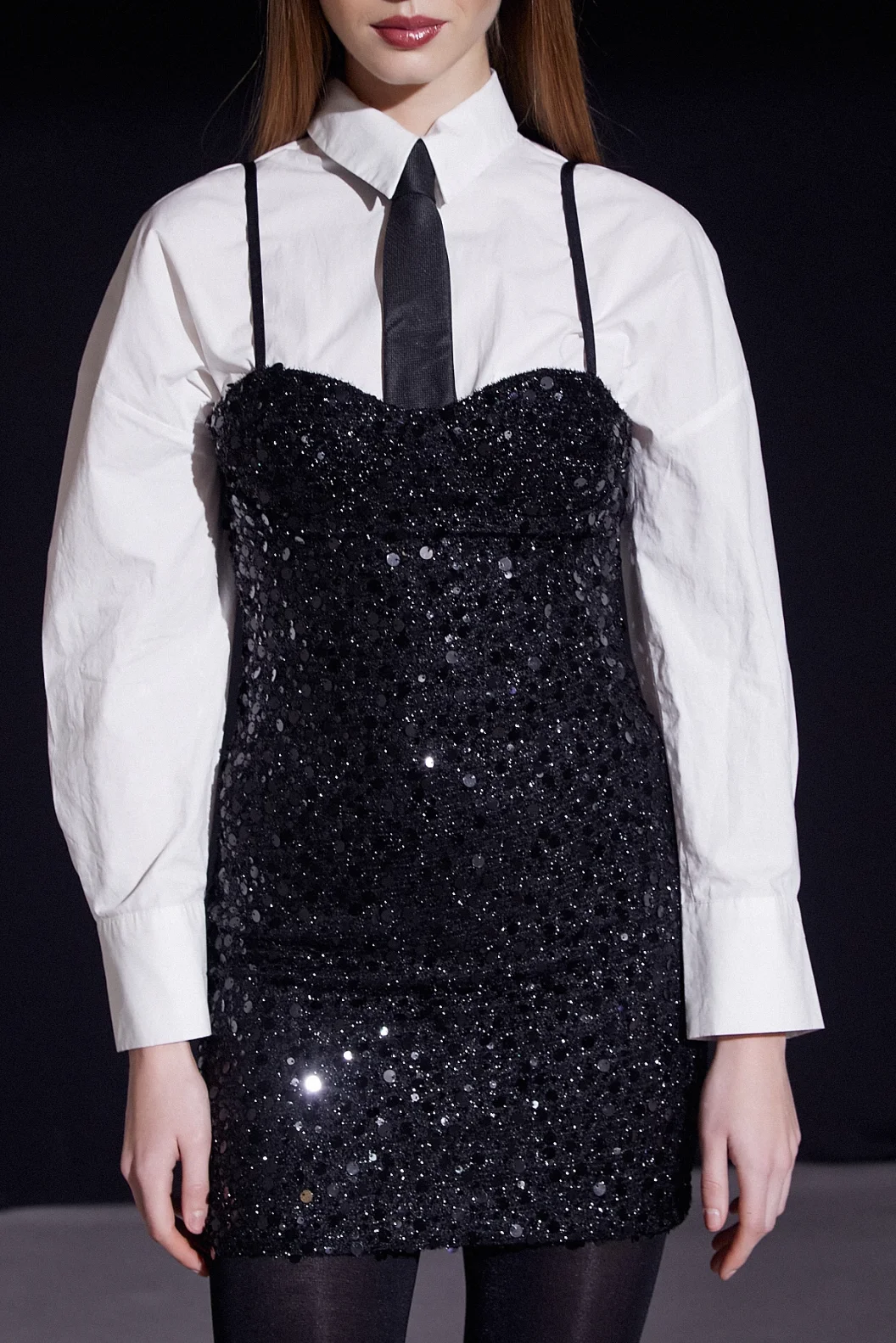 Trägerloses Bleistiftkleid Schwarz