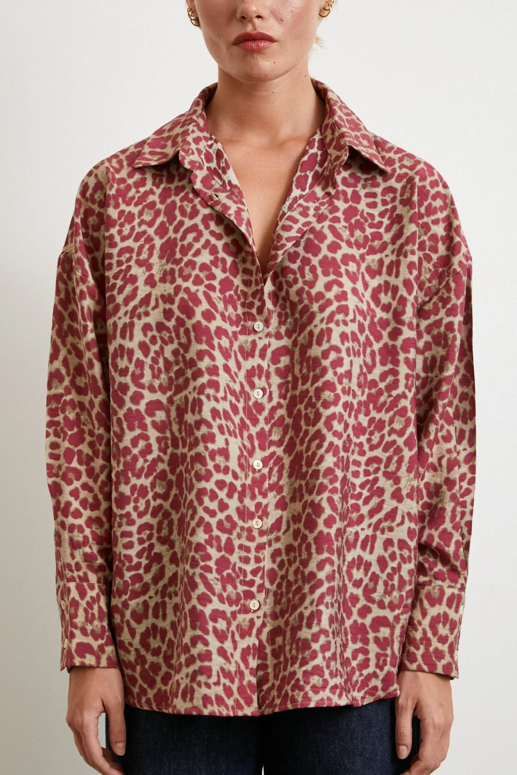 Leopar Desen Javanez Gömlek Yeşil