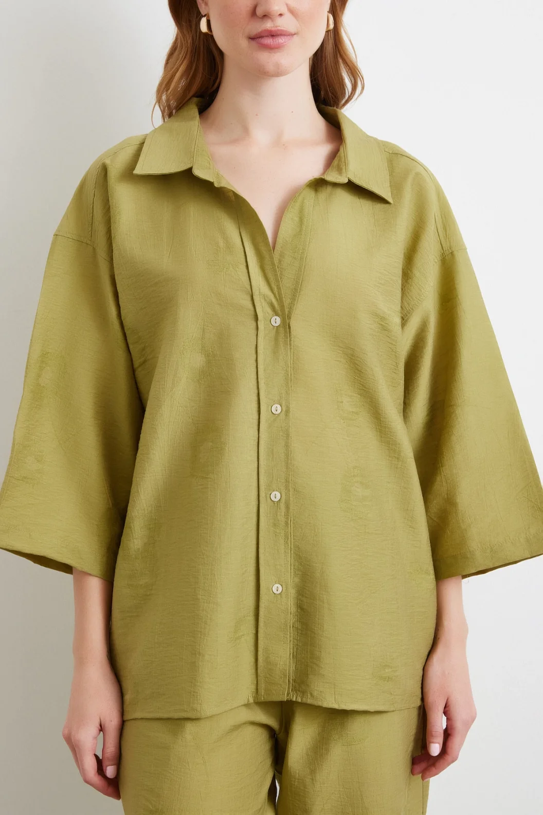 Fakir Kol Oversize Gömlek Yeşil
