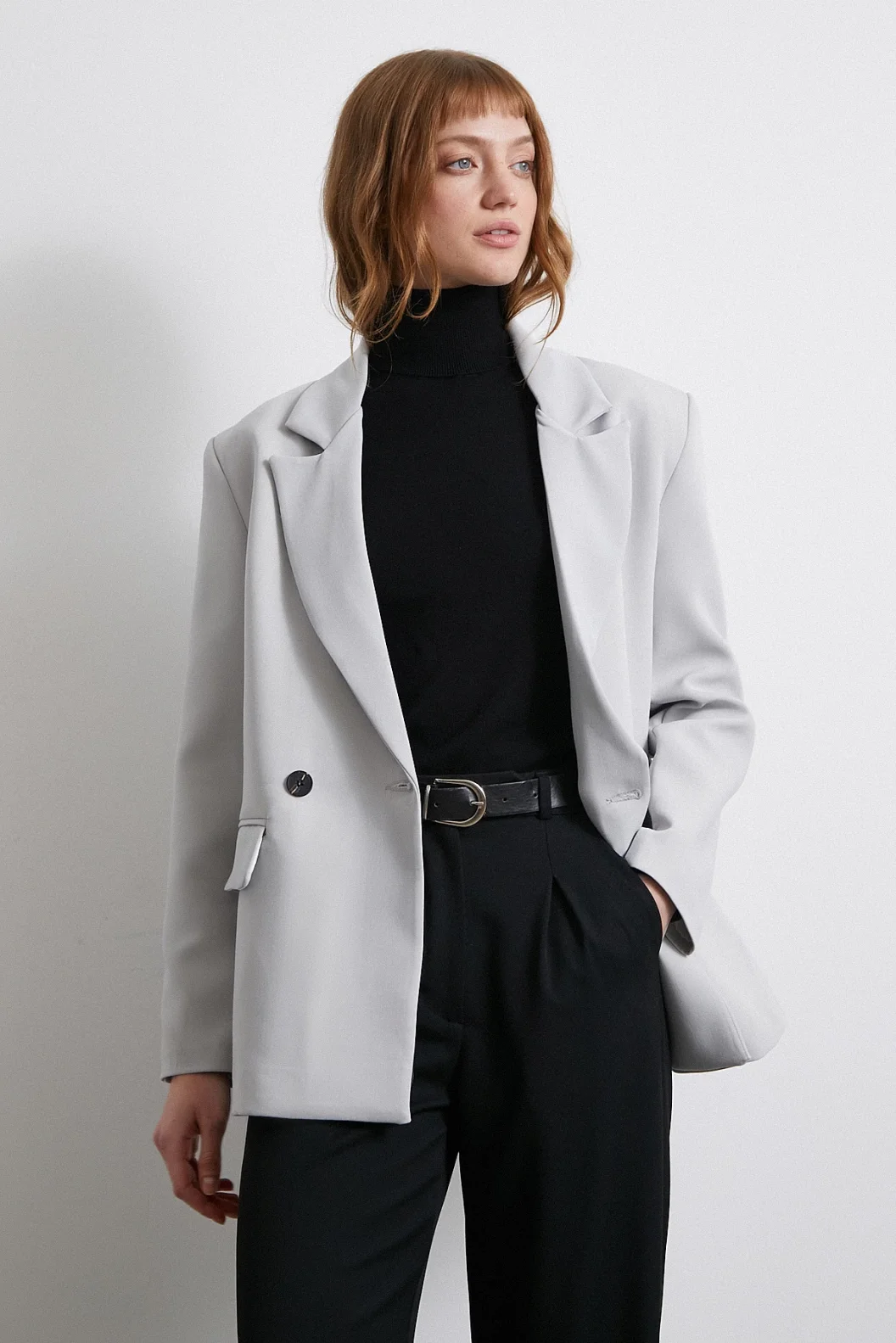 سترة كلاسيكية بوليفيسكون رمادية