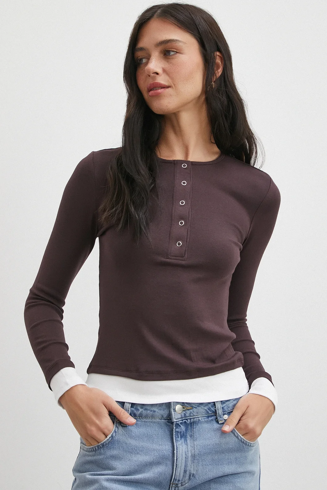 Garnili Çıtçıtlı Bluz Bordo