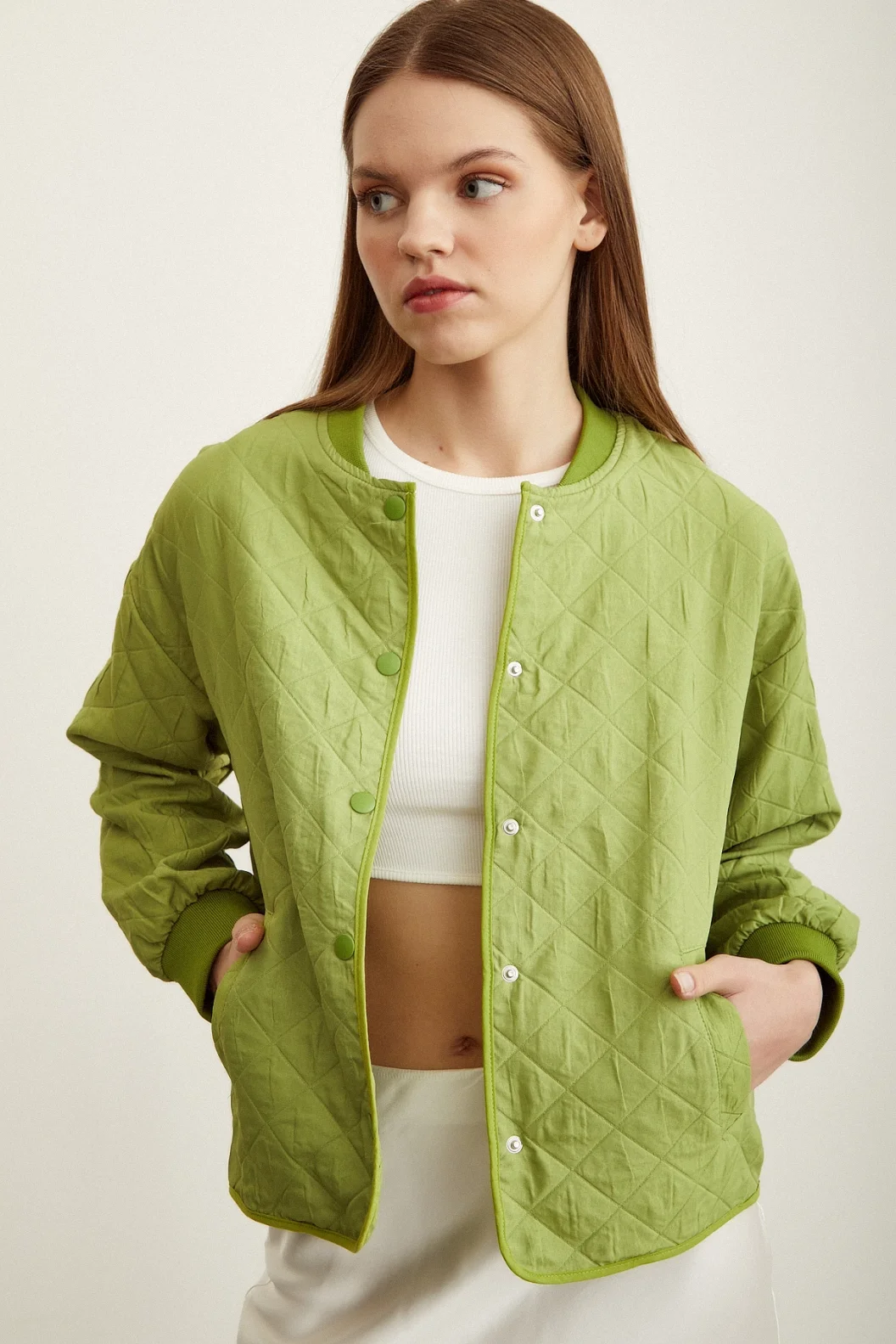 Bomber Steppjacke Pistazie
