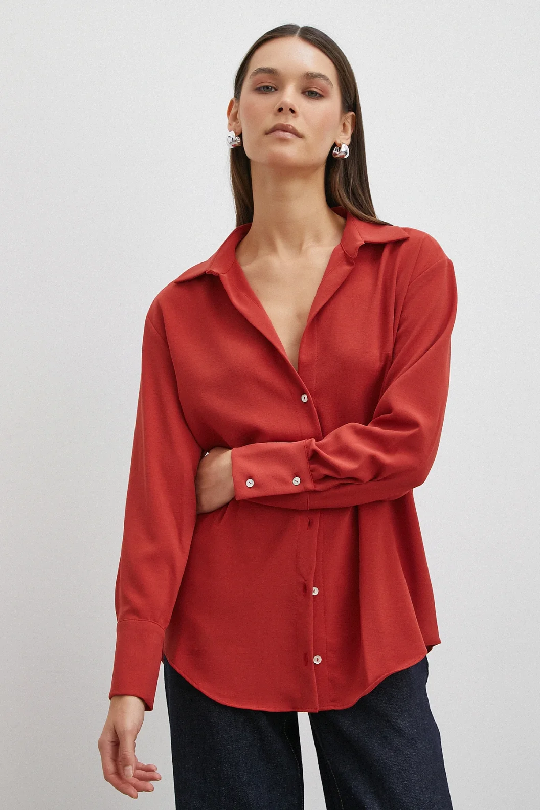 Basic Polyester Gömlek Kiremit