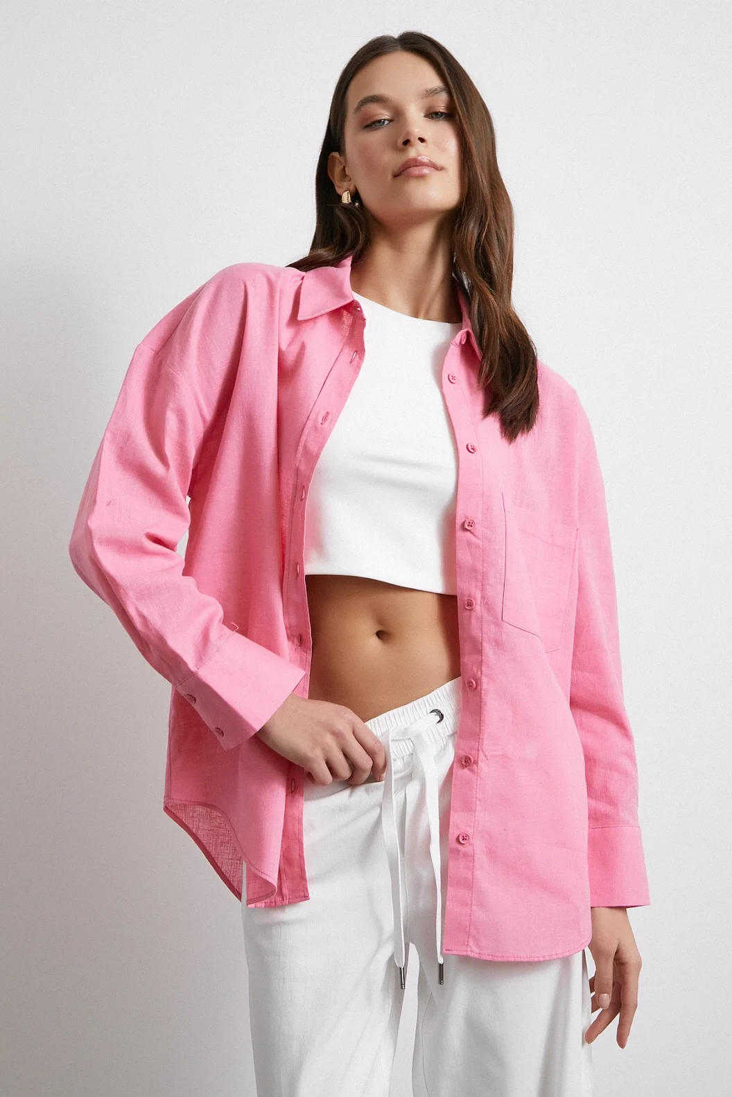 Lendy Leinenhemd Rosa