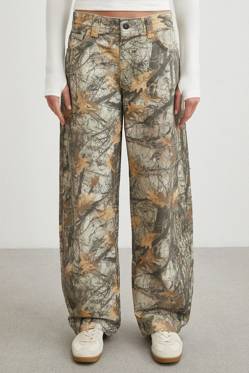 Desenli Boyfriend Premium Jean Bej