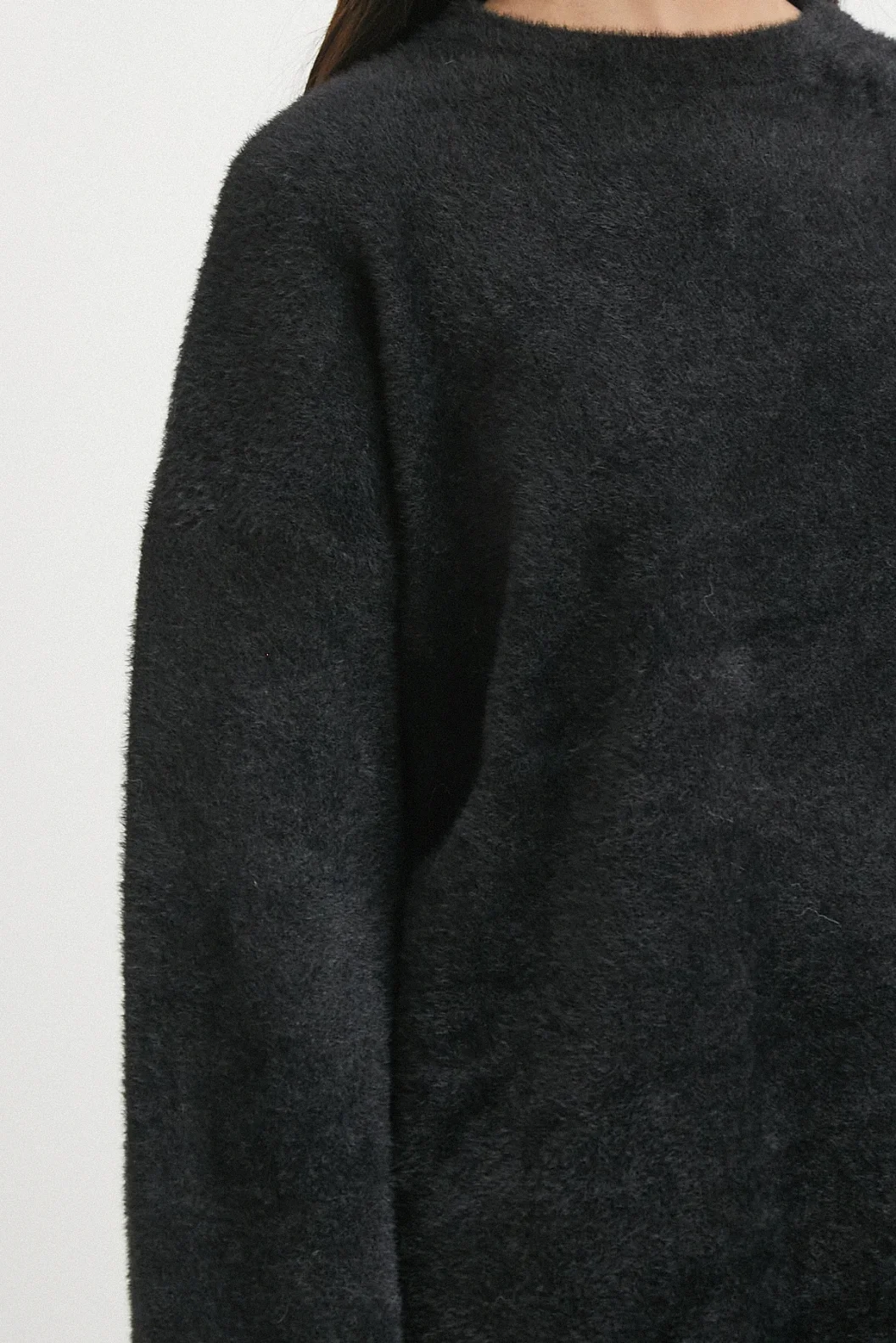 Bisiklet Yaka T Kol Kazak Siyah